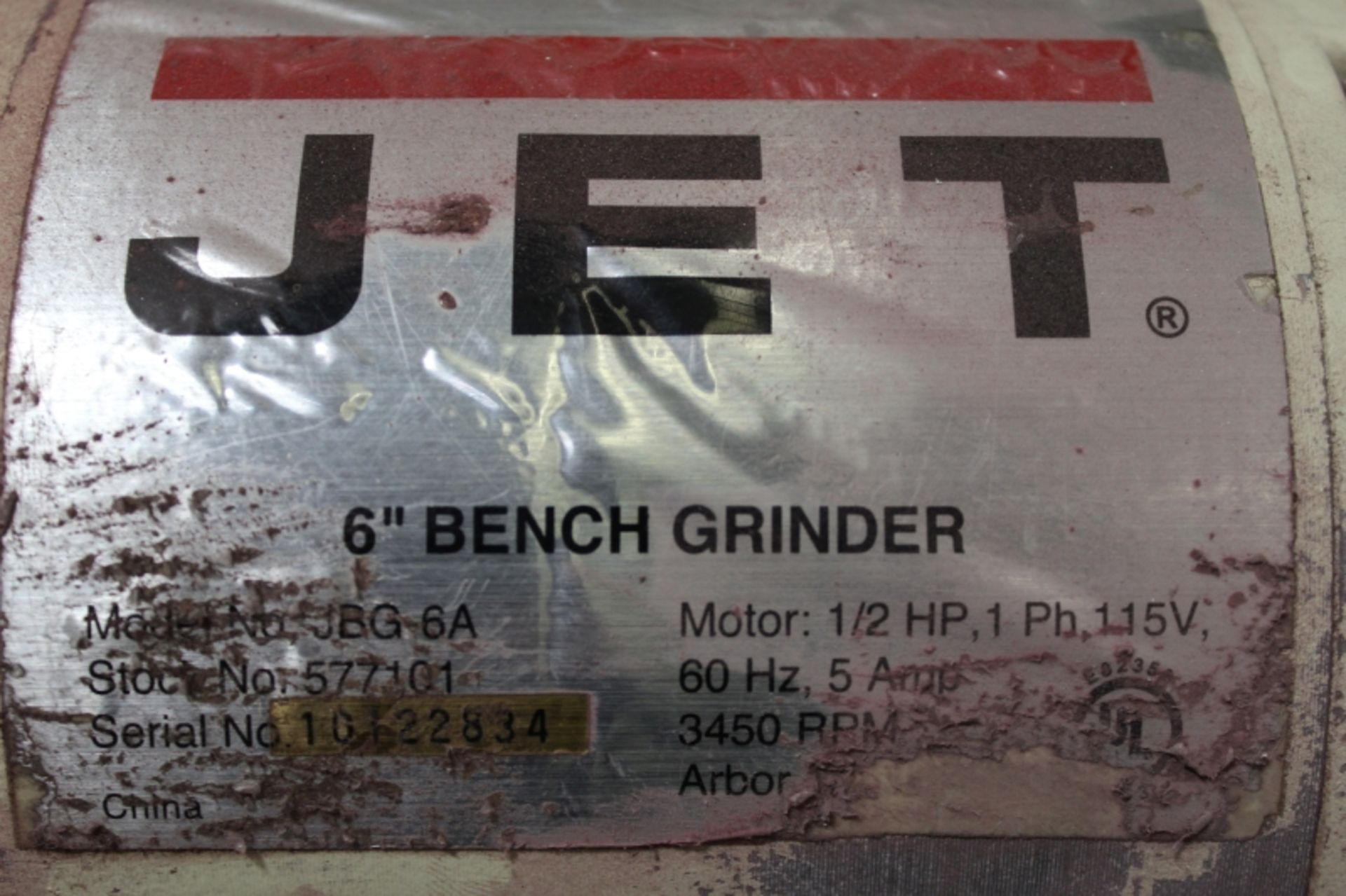 Jet Jbg-6A 6" Double End Bench Grinder S/N 10122834 - Image 4 of 4