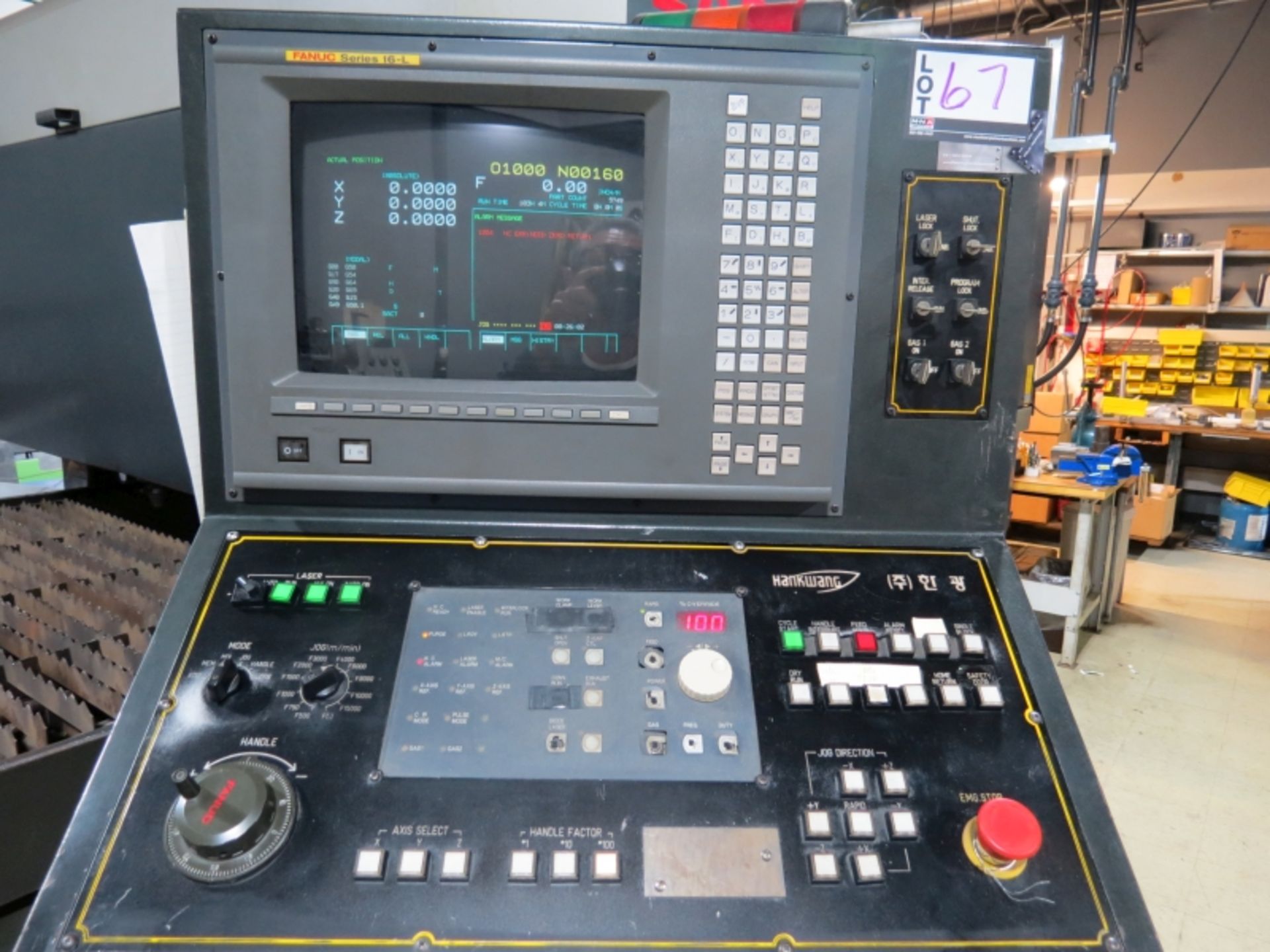 HK Laser Machine, , Fanuc 16L Control, Fanuc Laser C-2000C, s/n L99520962 New 2000-1 - Image 5 of 11