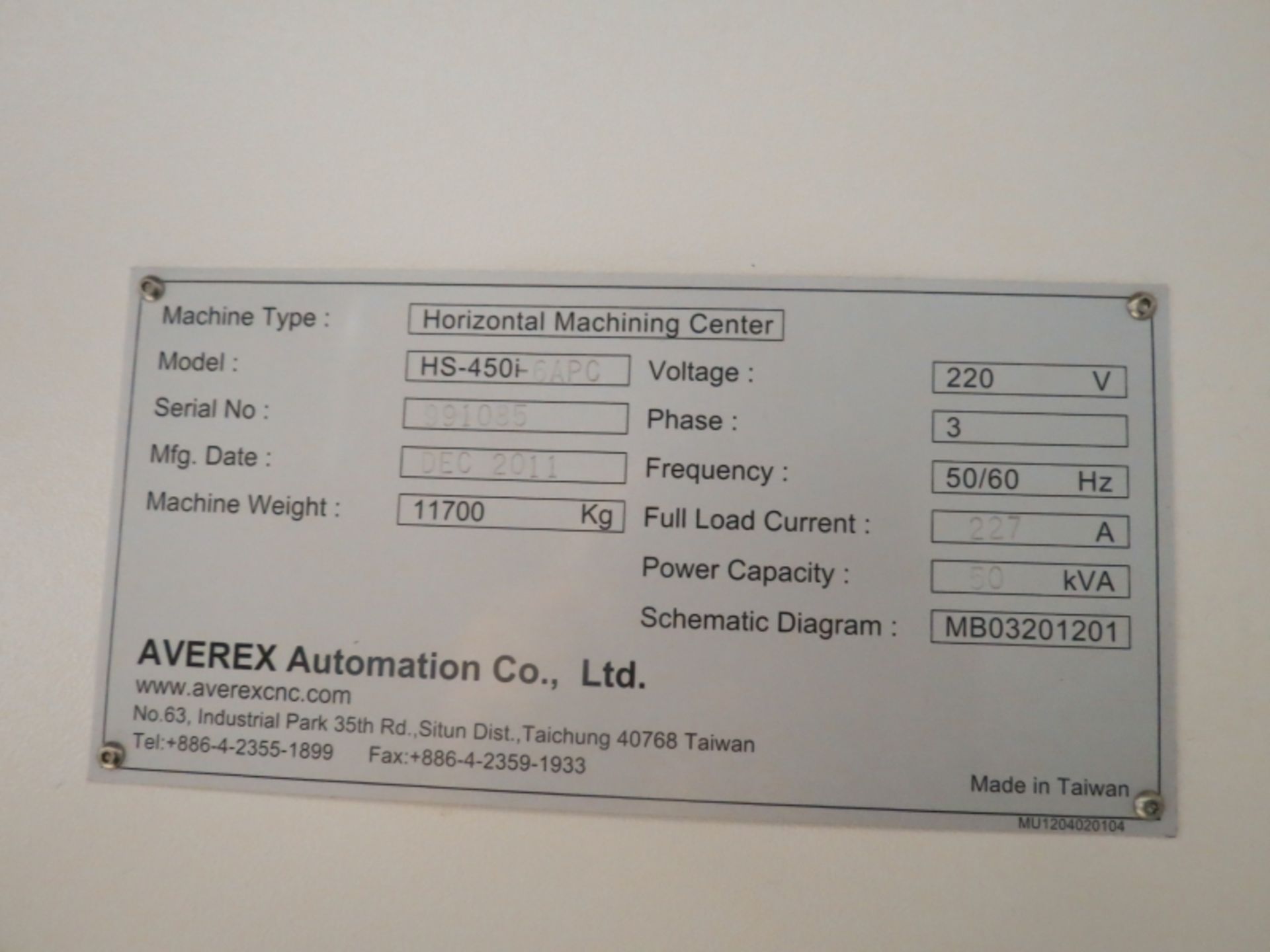 Akari HS-450i 6APC 4-Axis, Fanuc 31 Model A control - Image 8 of 8