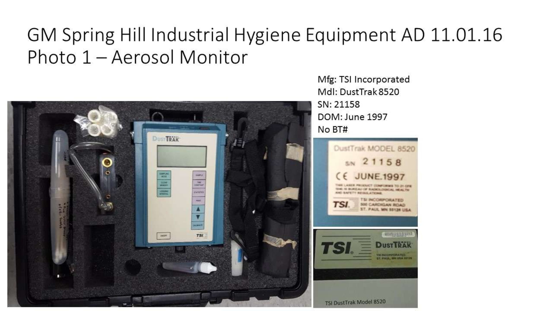 TSI Inc DustTrak 8520 Aerosol Monitor