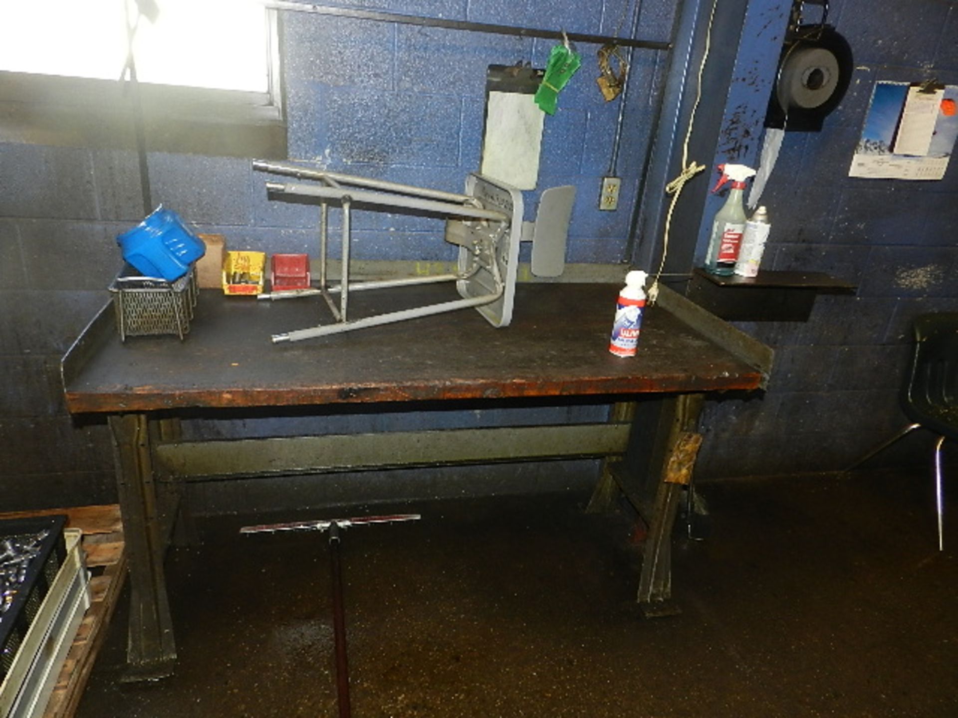 (1) 6' LONG WORK BENCH, (1) 5' LONG WORK BENCH, STOOL, AND CONTENTS ON TABLE (A) - Image 3 of 4