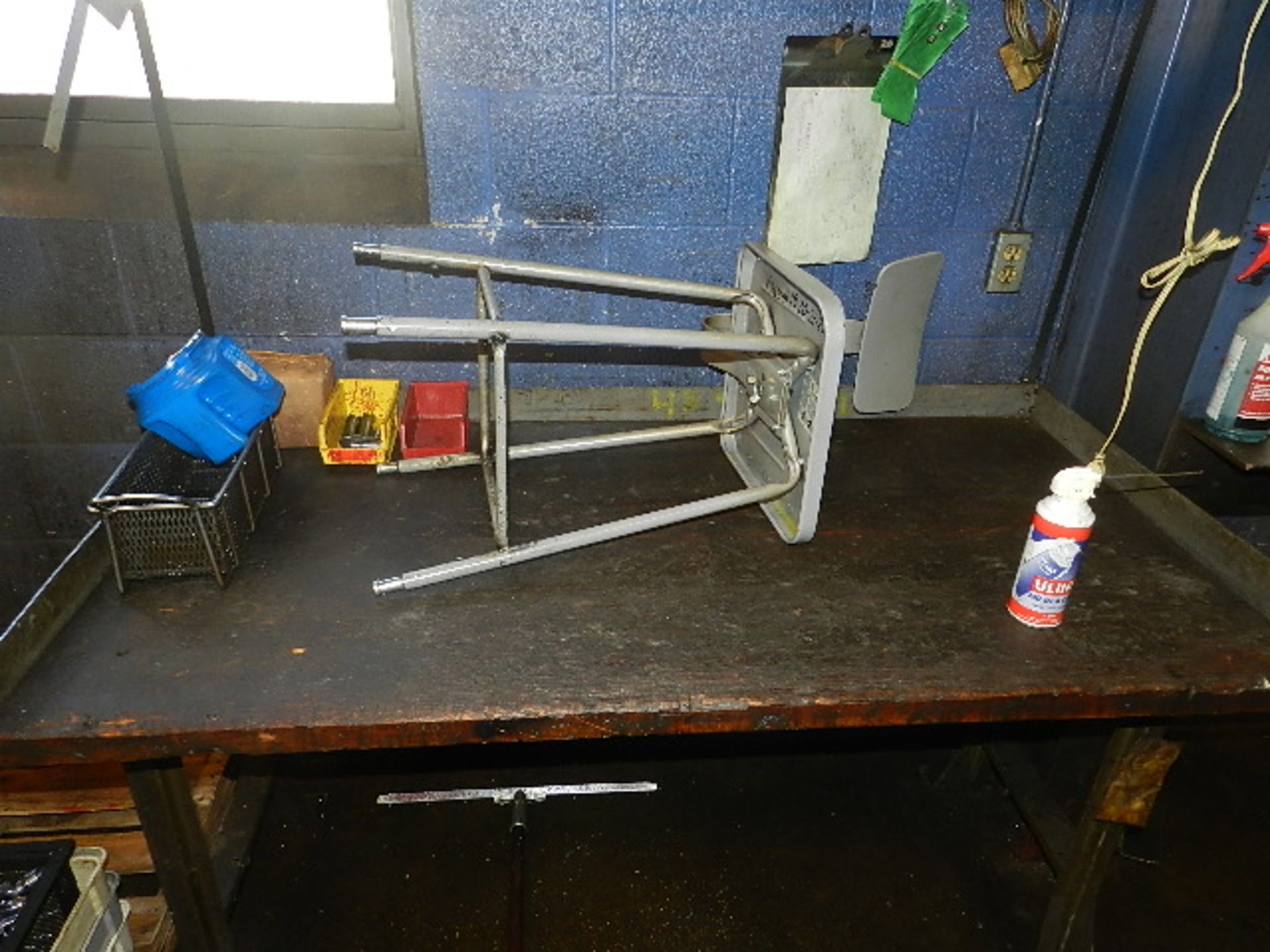 (1) 6' LONG WORK BENCH, (1) 5' LONG WORK BENCH, STOOL, AND CONTENTS ON TABLE (A) - Image 4 of 4