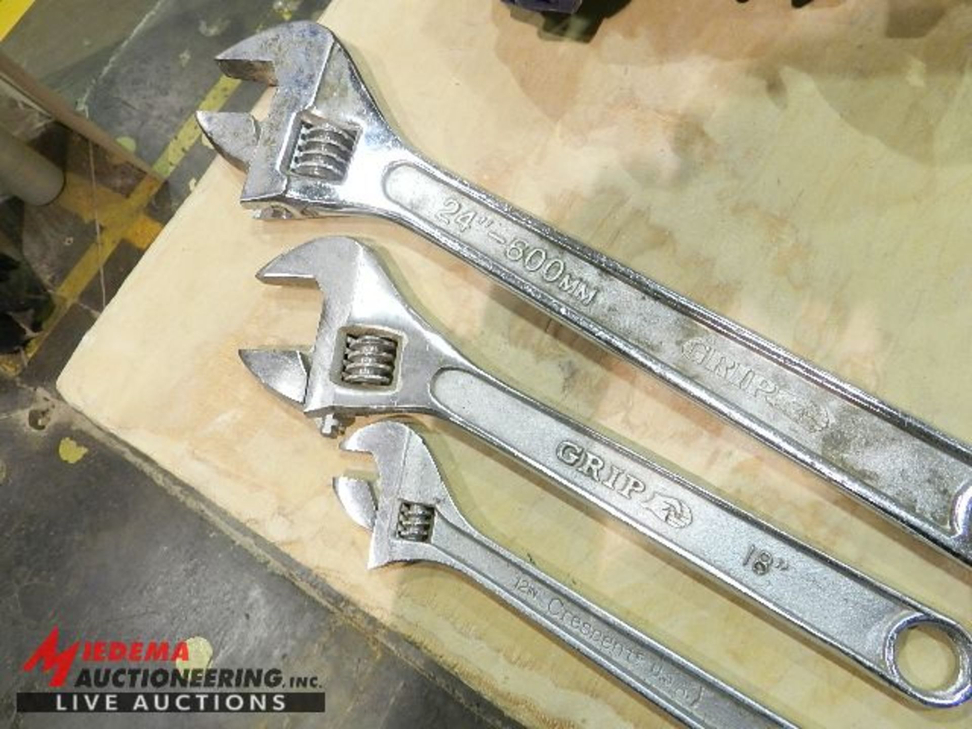 (3) ADJUSTABLE WRENCHES, 24", 18", AND 12" - Image 2 of 2
