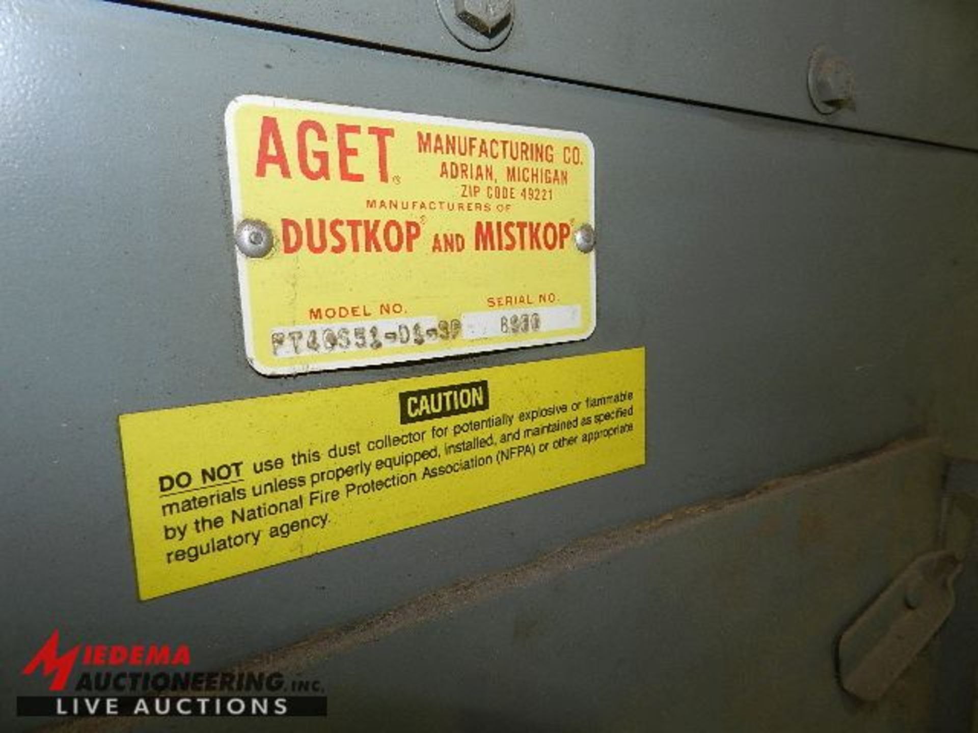 DUSTKOP FT40S51-A1-SP DUST COLLECTOR SYSTEM, S/N 8960 [BUYER RESPONSIBLE FOR REMOVAL. ALL LINE TO - Image 4 of 5