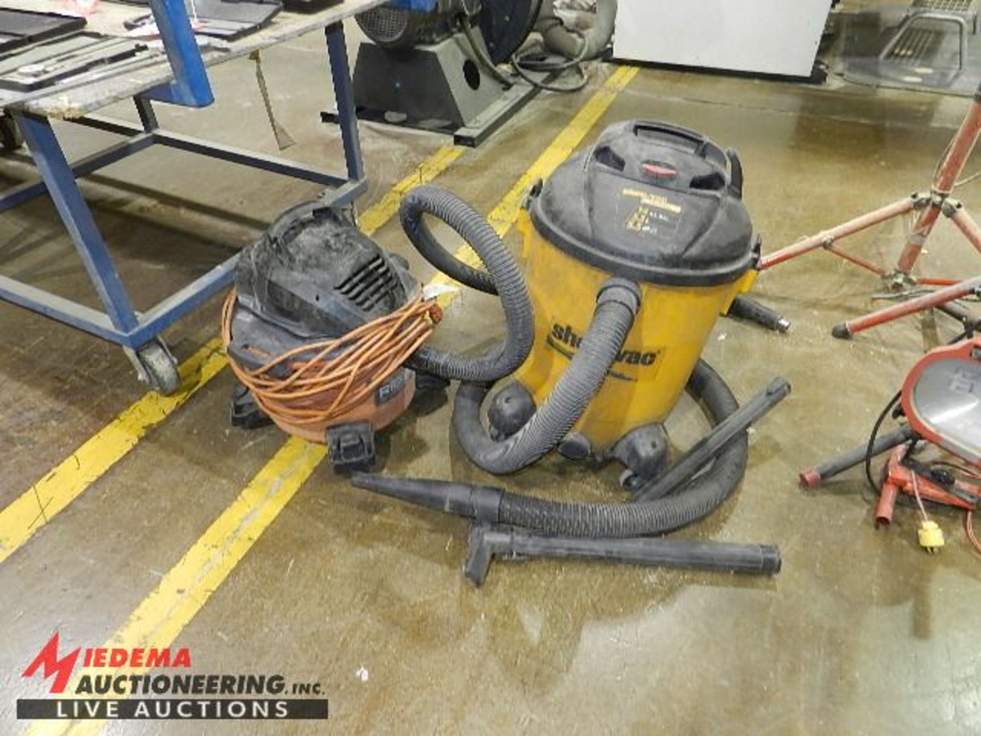 SHOP-VAC 14 GALLON VACUUM AND (1) RIDGID SHOP VAC