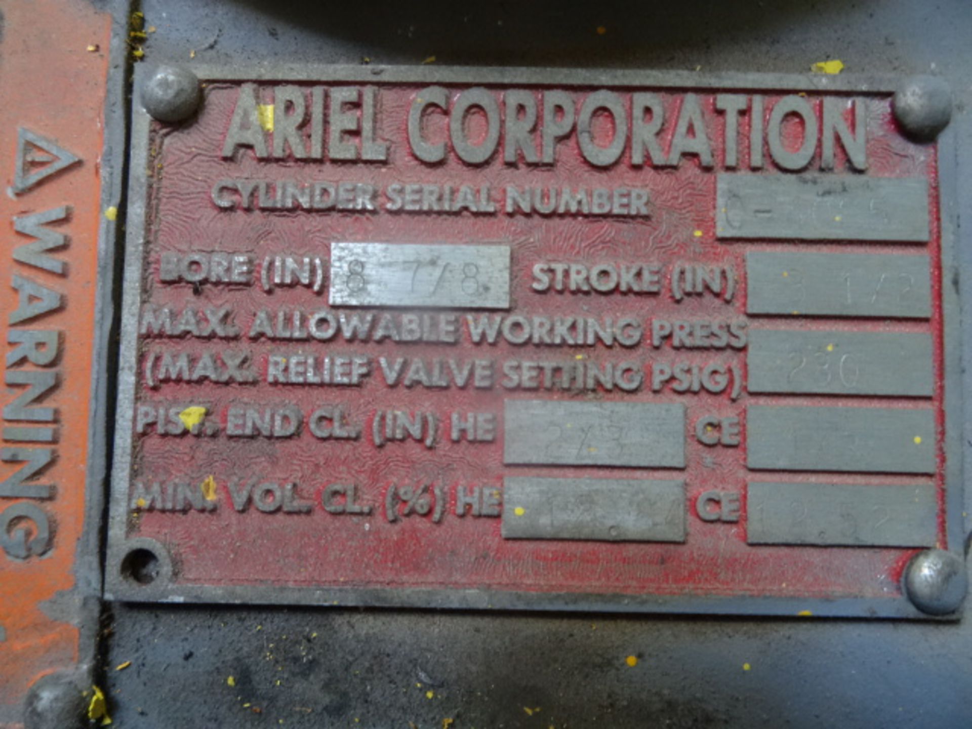 Ariel Cylinder, 8 7/8 Bore, 3 1/2 Stroke - Image 2 of 3