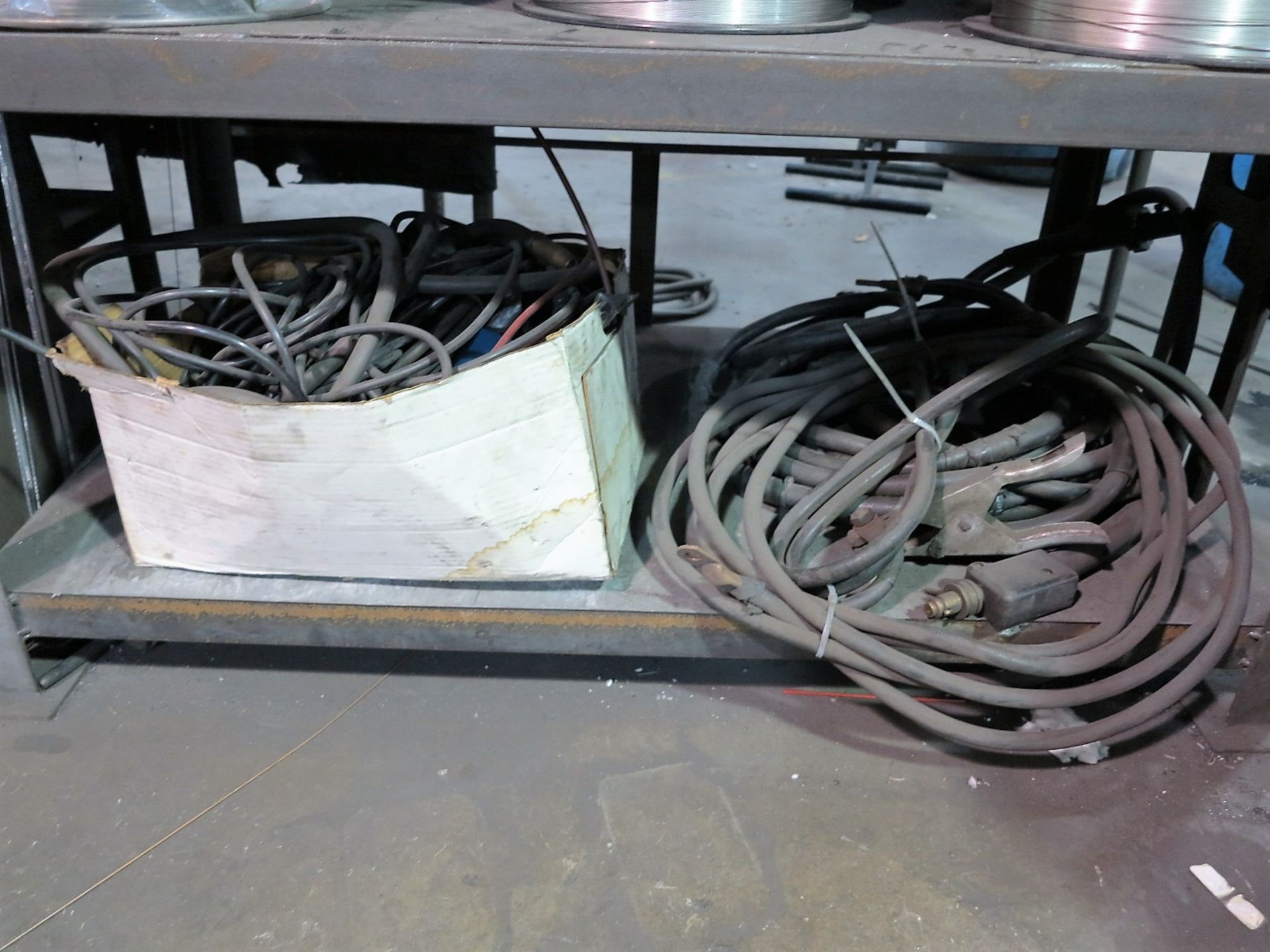 LOT OF WELDING LEAD, CABLES, RELATED ITEMS