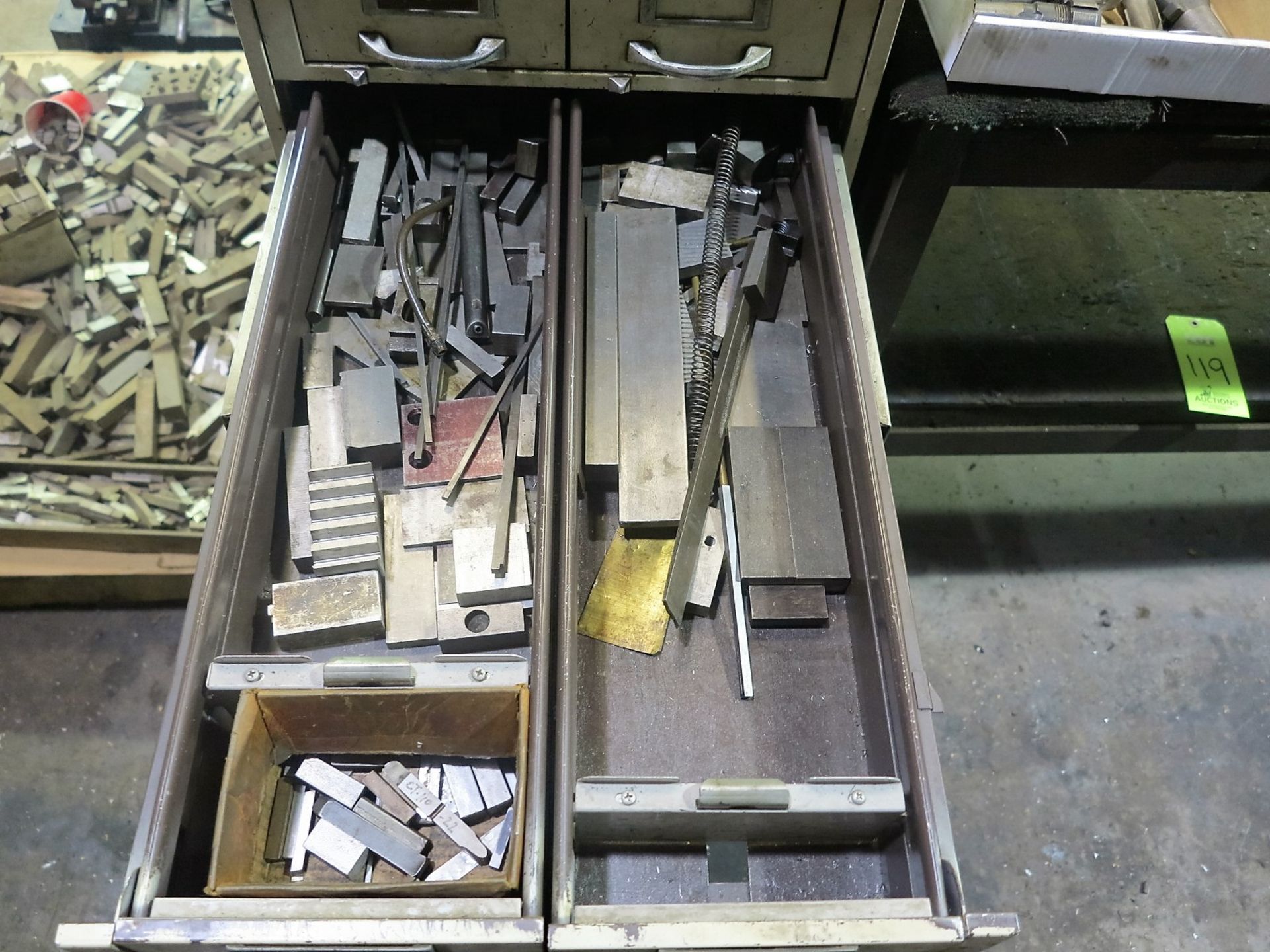 12 DRAWER PARTS CABINET W/ ENDMILLS, ALLENS, TAPS-DIES, AND RELATED ITEMS - Image 2 of 8