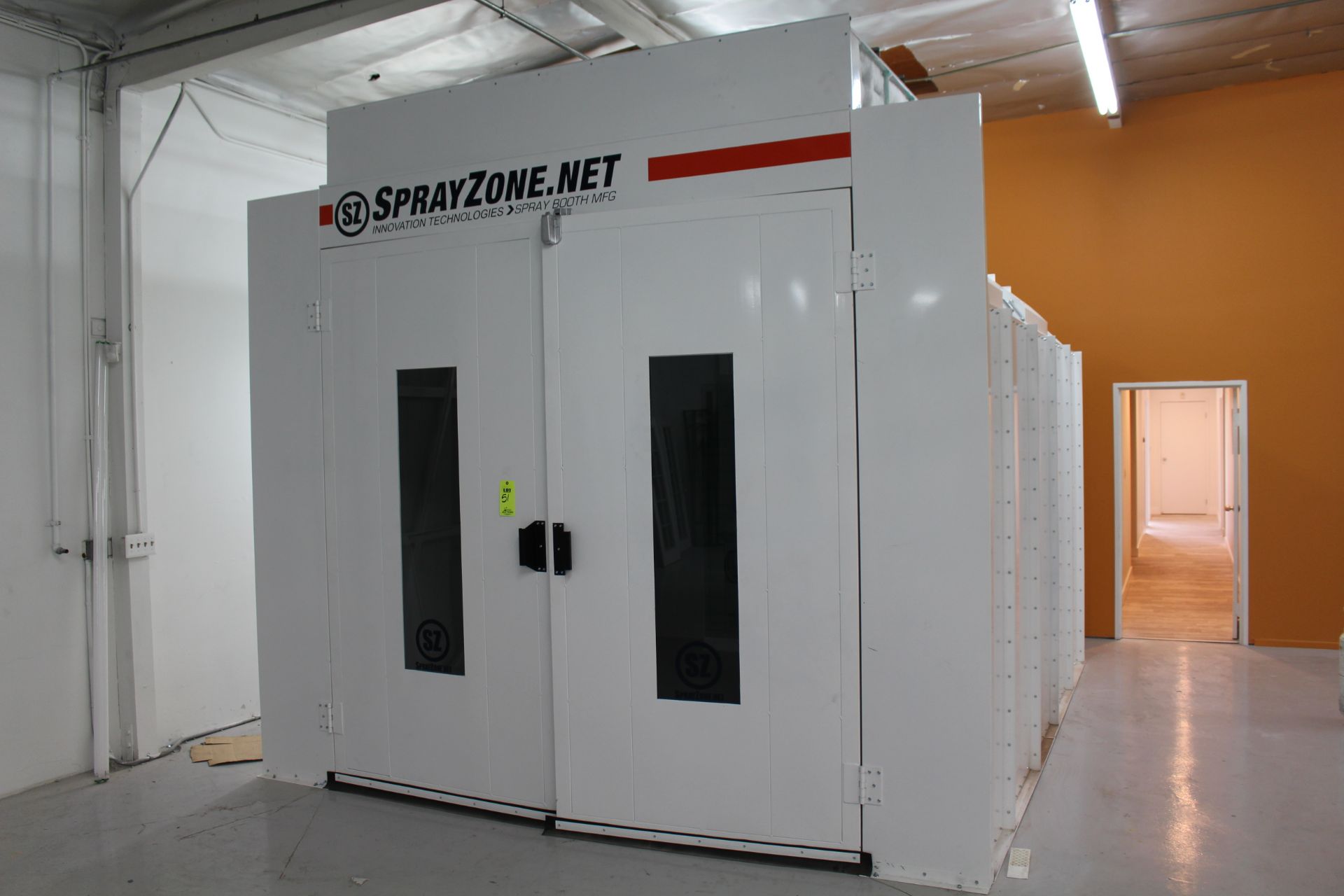 SPRAY ZONE PAINT SPRAY BOOTH, BRAND NEW, 169" LONG X 143" WIDE INSIDE DIMENSION