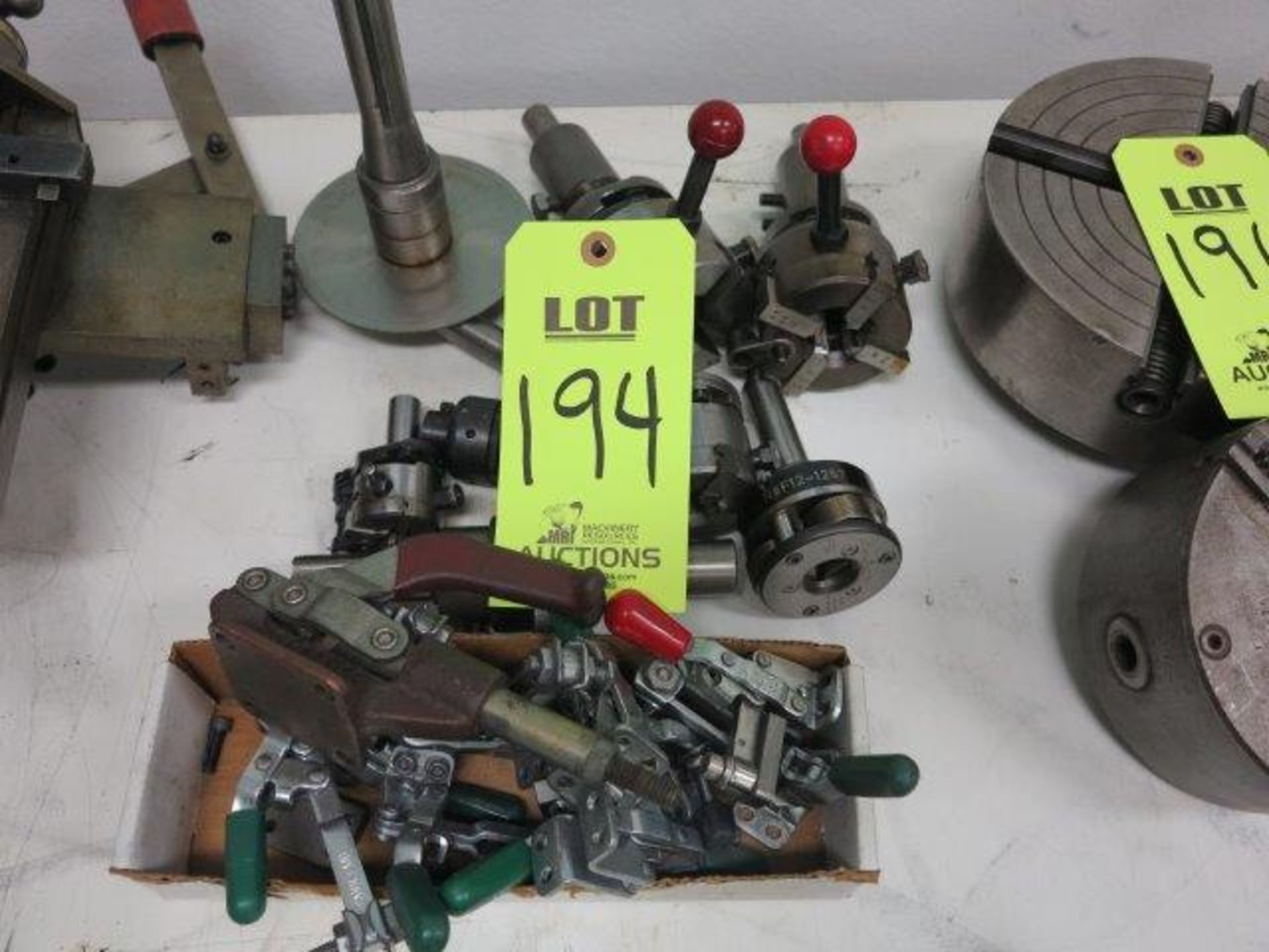 LOT OF THREADING TAPPERS AND TOOL HOLDERS, HOLD DOWN CLAMPS