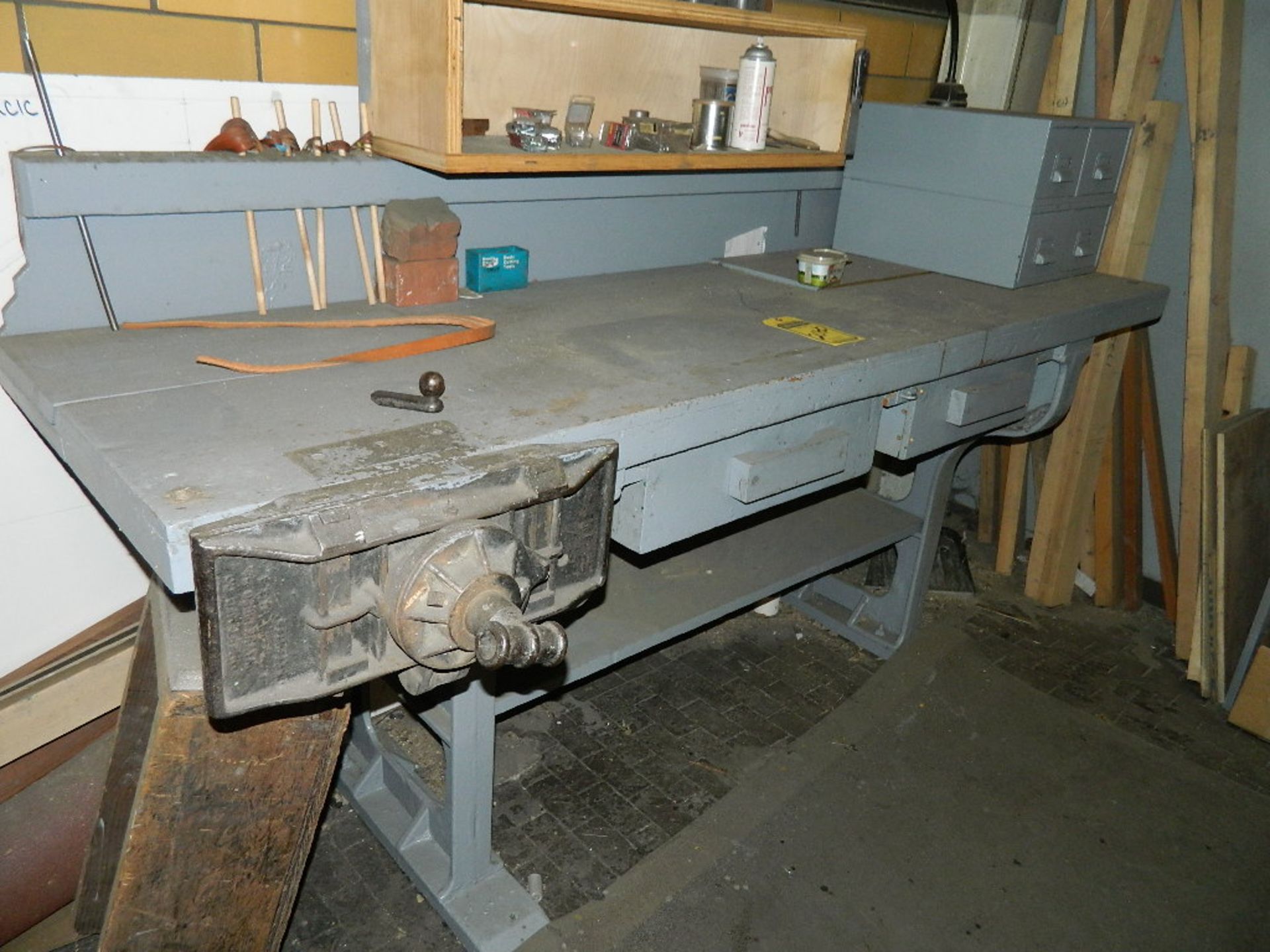 26'' X 83'' WORK TABLE WITH WOOD VISE