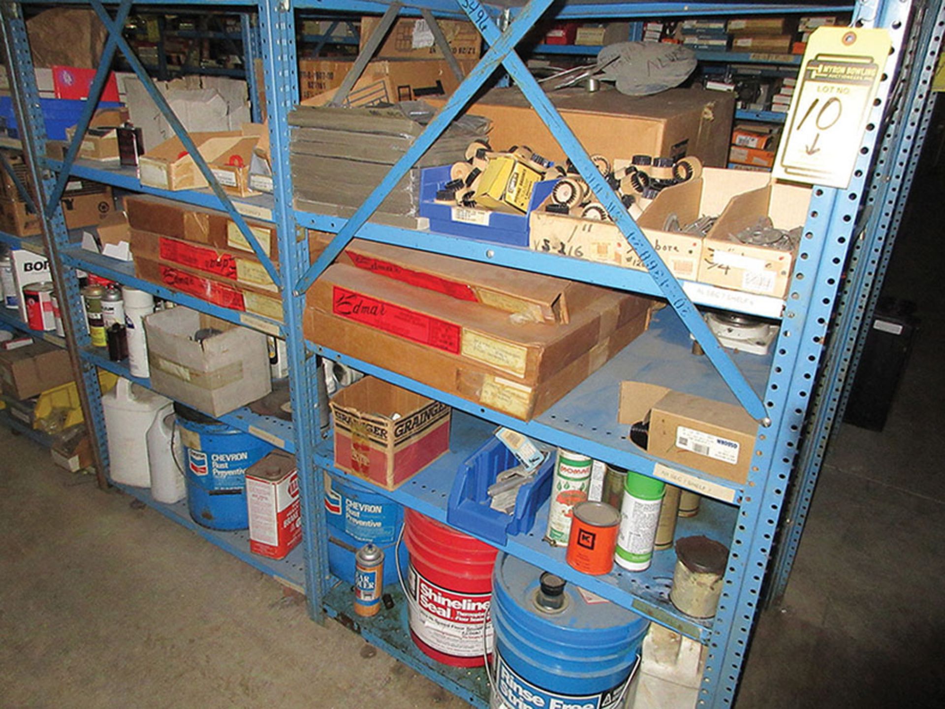 CONTENTS ON LOWER SECTION OF SHELF UNIT: DIE SPRINGS, GATE VALVES, COUPLINGS, UNIONS, AND TEES ***