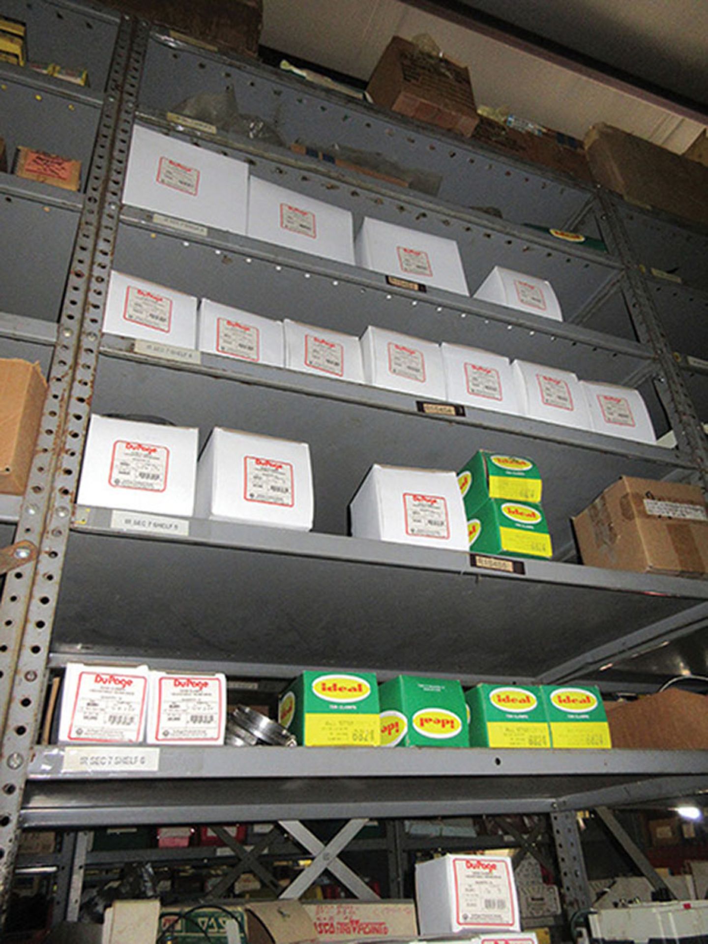 CONTENTS OF (1) SIDE, (4) SECTIONS OF SHELF UNIT: ASSORTMENT OF LOCK WASHERS & NUTS; CIRCUIT - Image 9 of 12