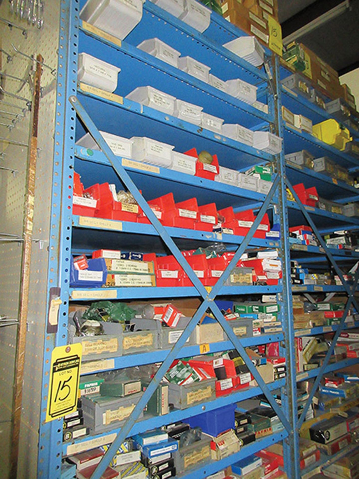 CONTENTS OF (1) SIDE OF (4) SECTIONS OF SHELF UNIT: LARGE QUANTITY OF BEARINGS (SNR, MRC, SKF, - Image 6 of 6