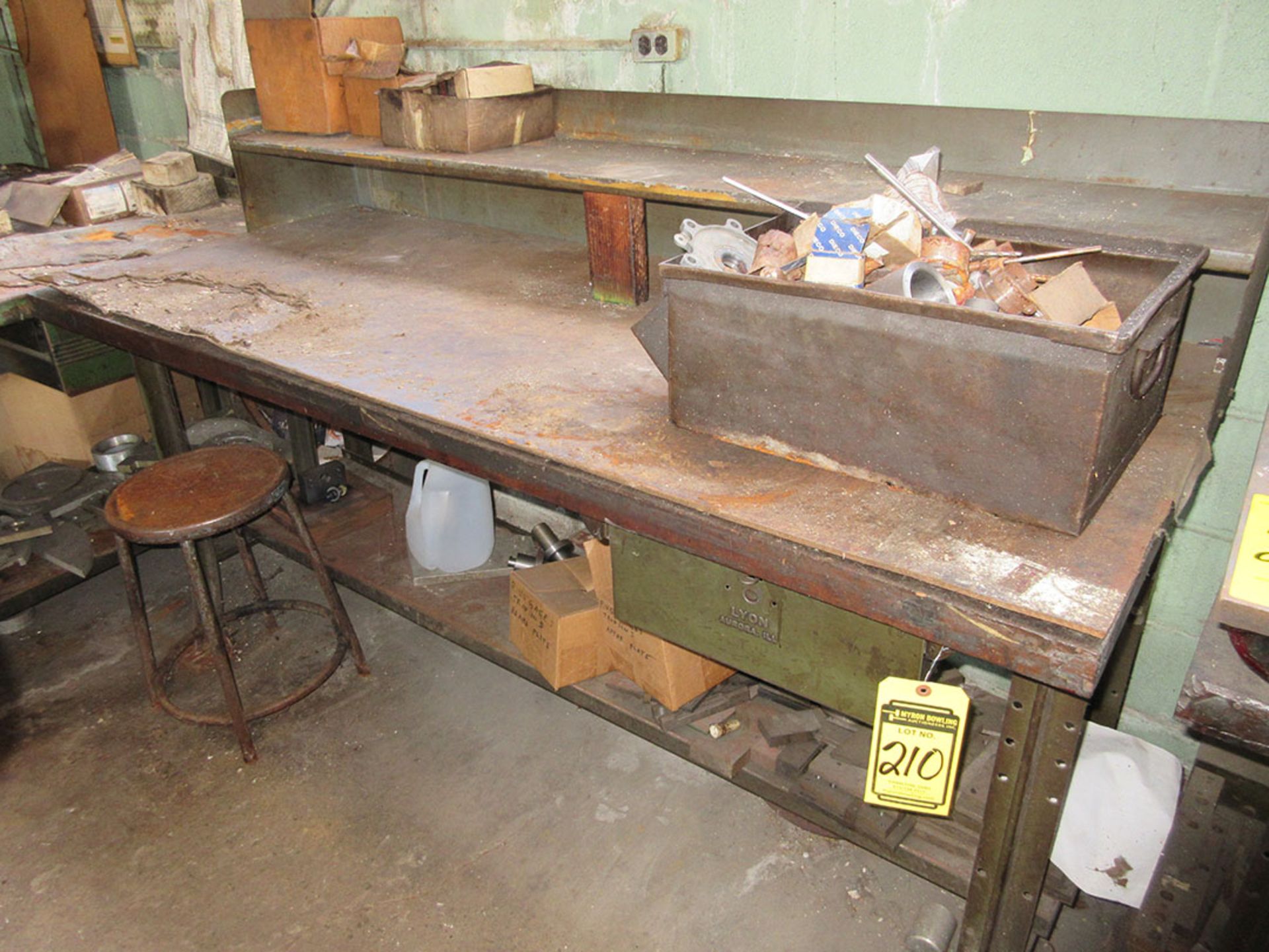 LYON 30'' X 72'' METAL WORKBENCH WITH CONTENTS