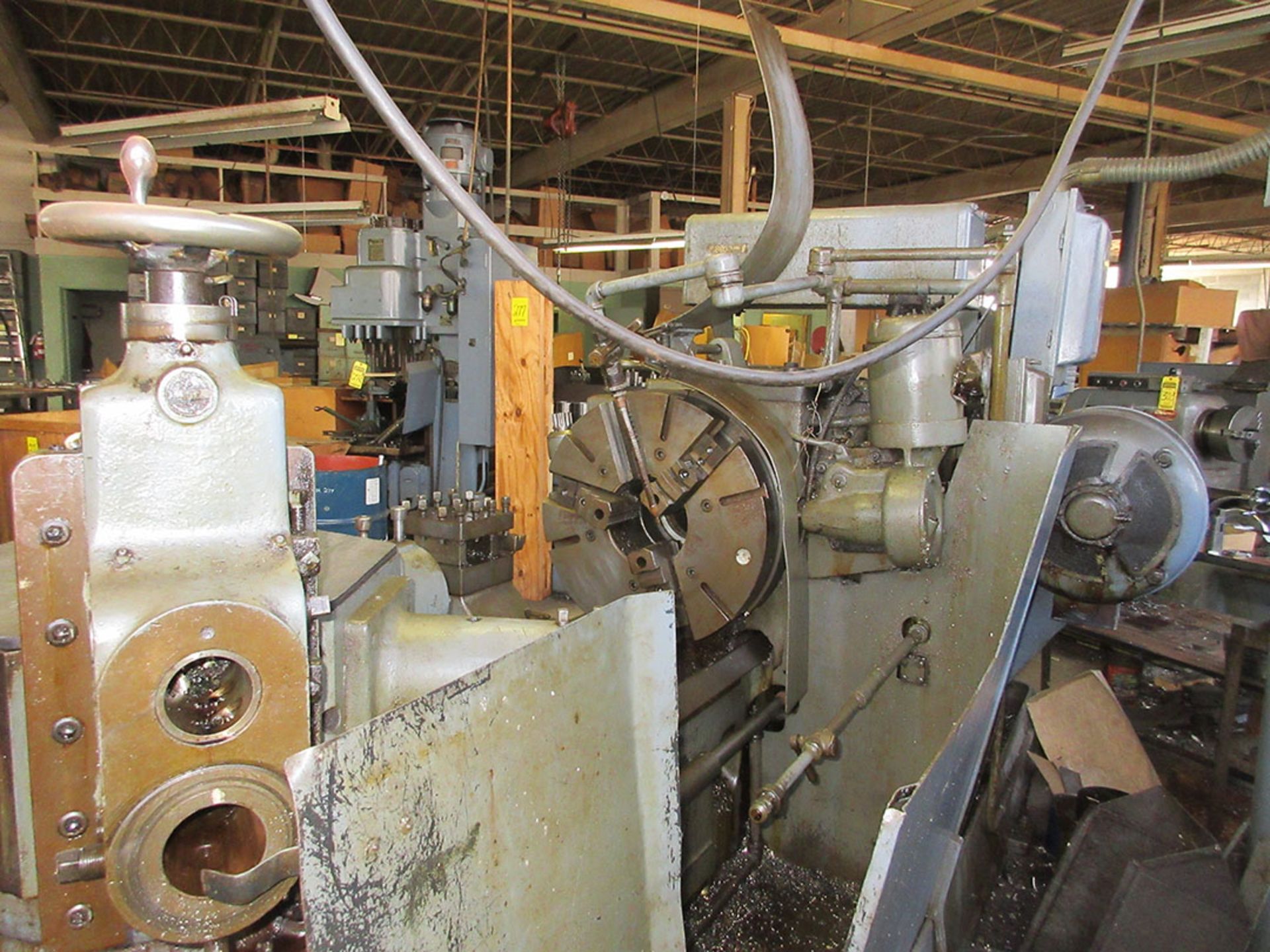 WARNER & SWASEY 1500 #4A TURRET LATHE, 8 1/4'' SPINDLE BORE, POWER WRENCH, COOLANT, 24'' 3-JAW - Image 3 of 4