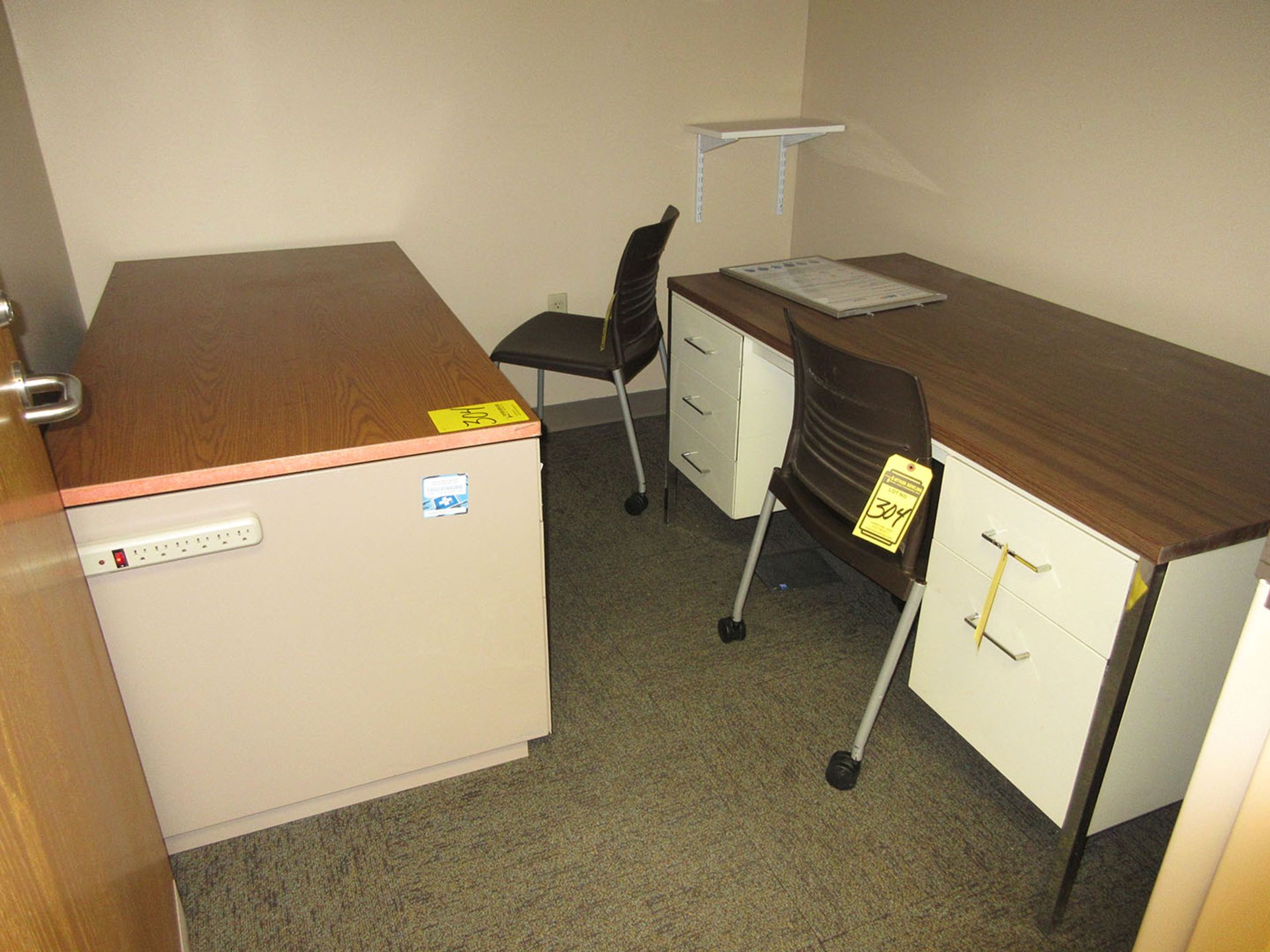 (2) SHELF UNITS, (2) DESKS, AND (2) CHAIRS - Image 2 of 2