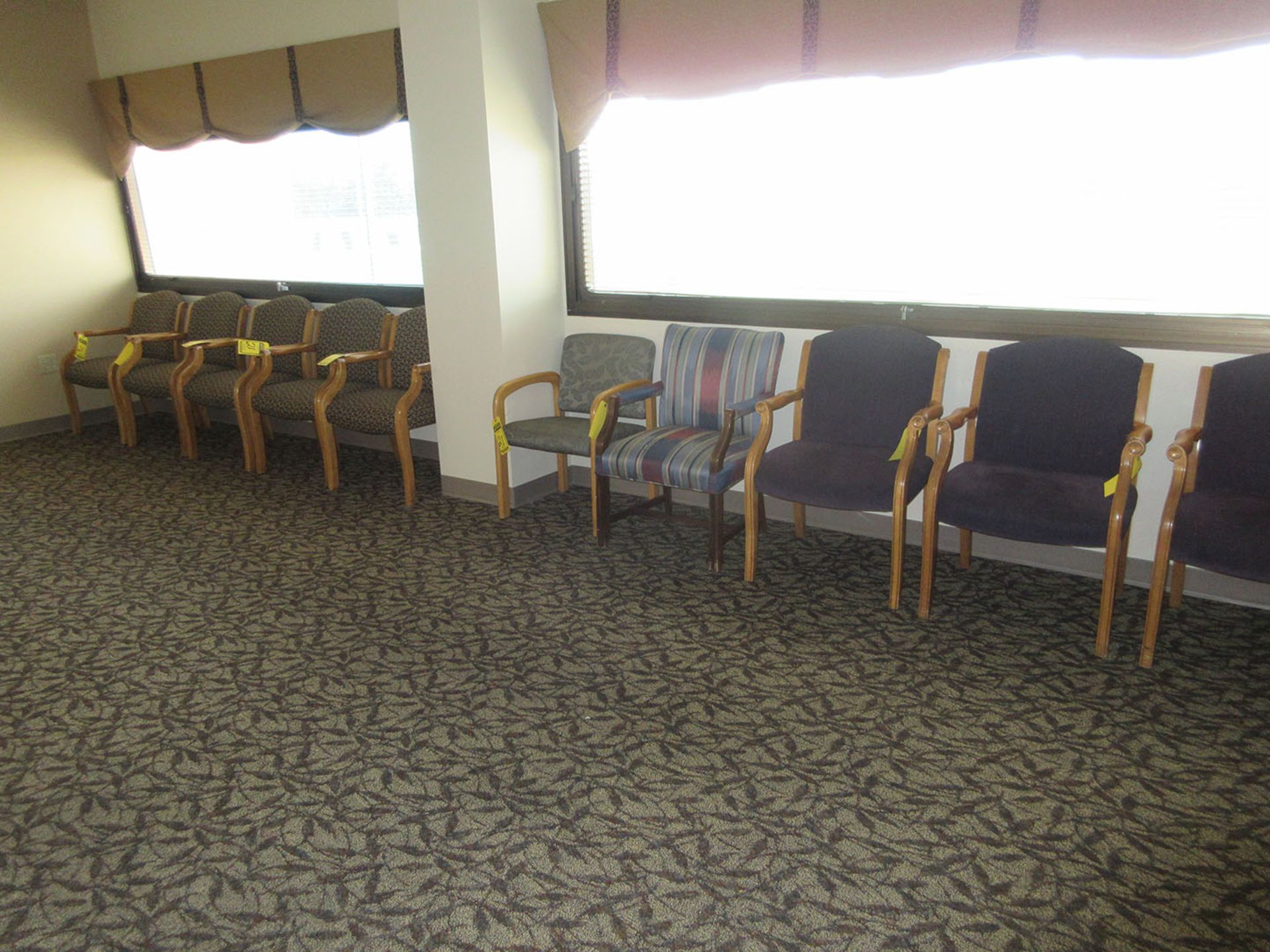 LOBBY CHAIRS, TABLE, AND CART