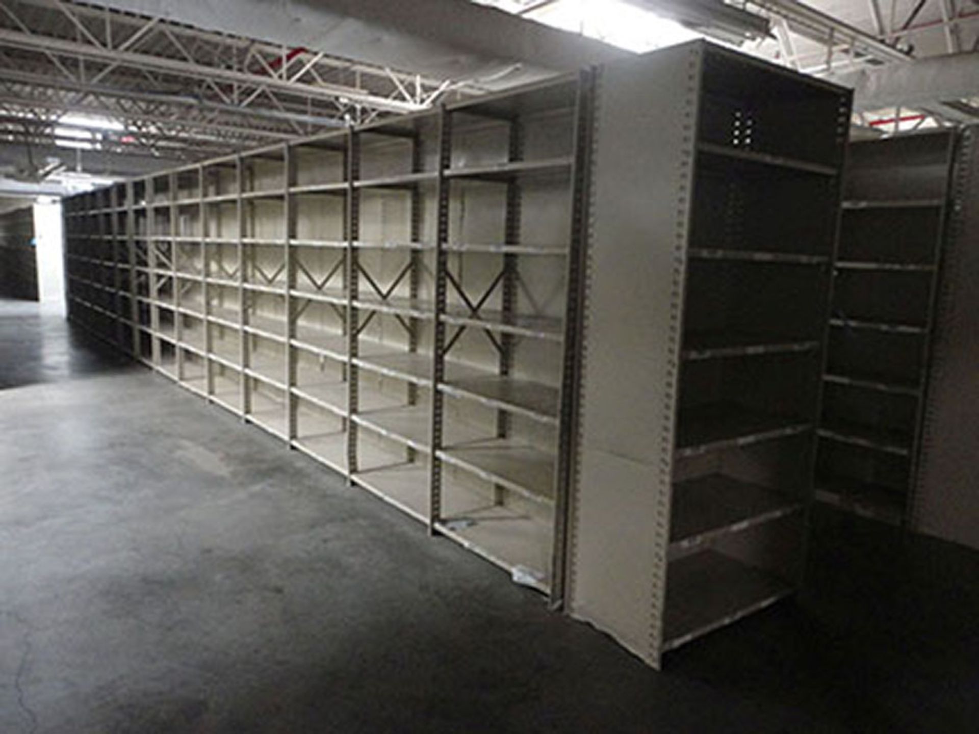 (30) SECTIONS 18'' X 36'' X 84'' HIGH LYON CLIP STYLE STEEL SHELVING - Image 5 of 5