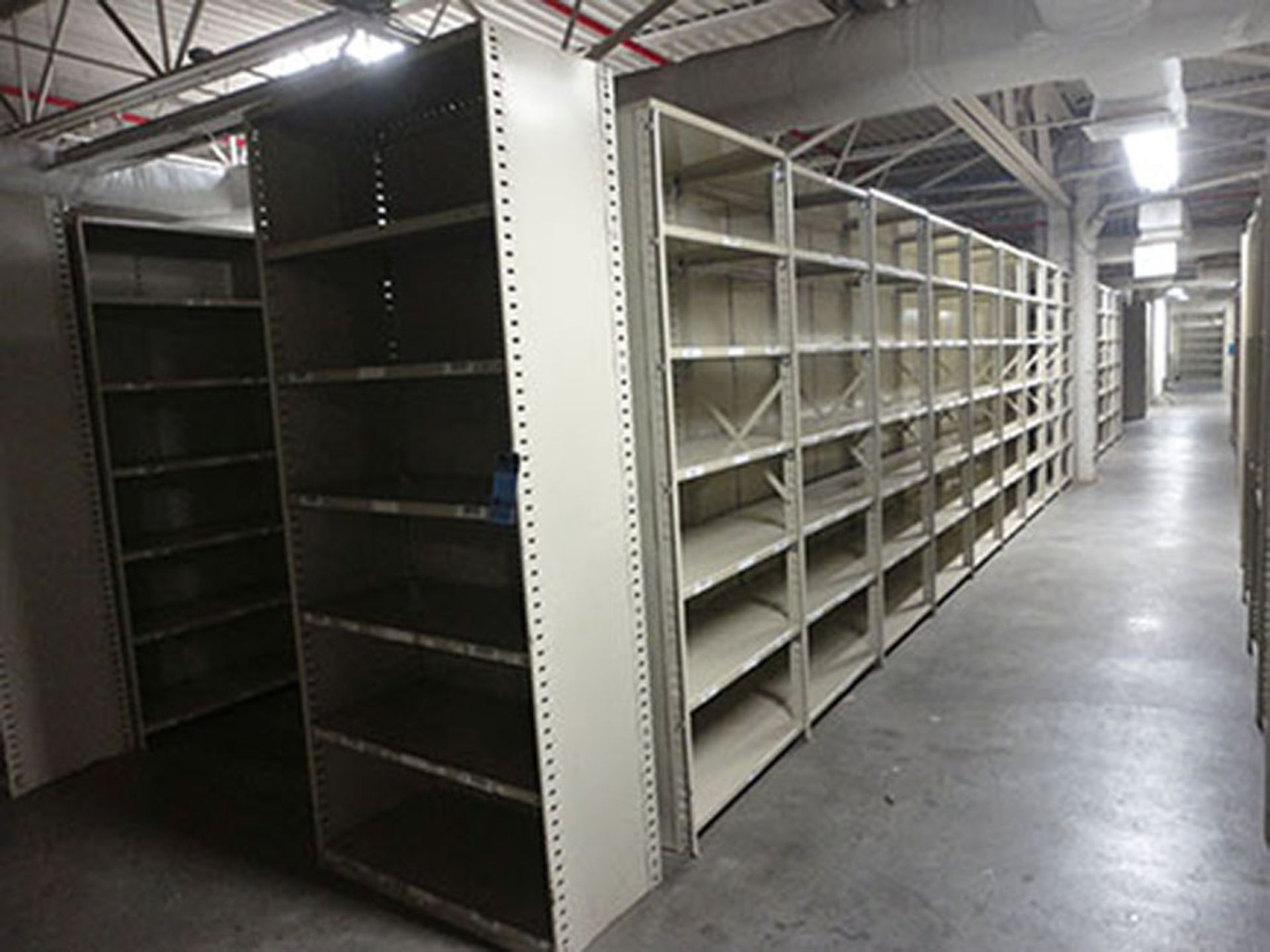 (27) SECTIONS 18'' X 36'' X 84'' HIGH LYON CLIP STYLE STEEL SHELVING - Image 3 of 4