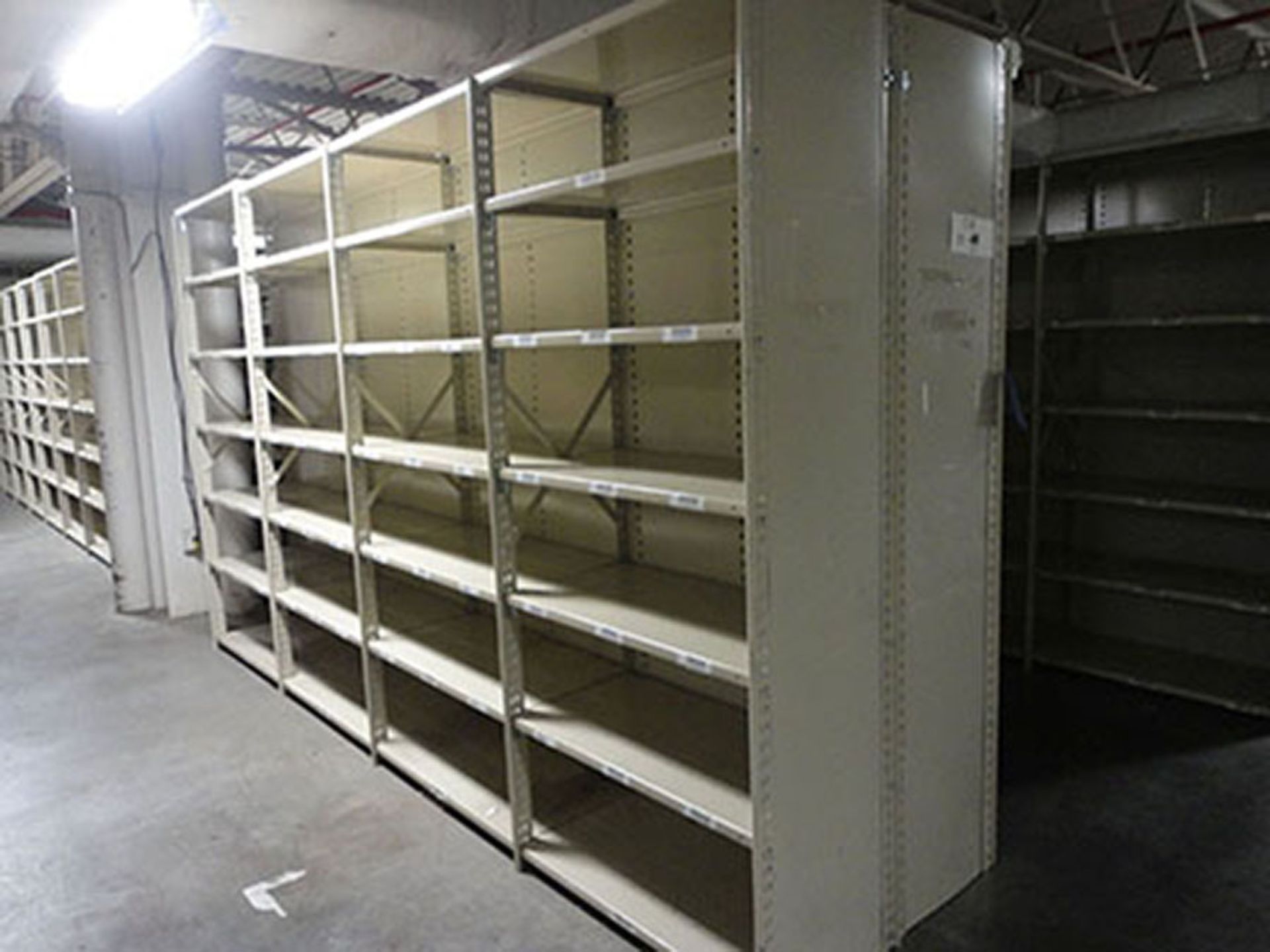 (27) SECTIONS 18'' X 36'' X 84'' HIGH LYON CLIP STYLE STEEL SHELVING - Image 2 of 4
