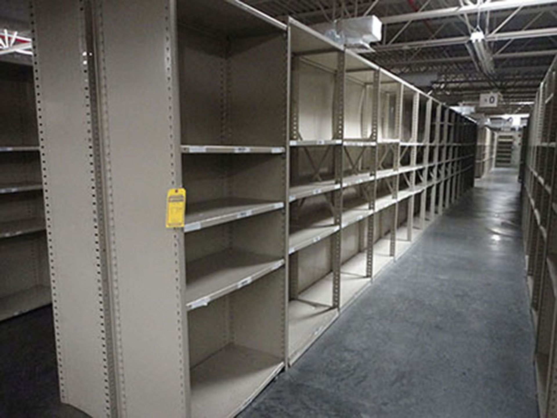 (29) SECTIONS 18'' X 36'' X 84'' HIGH HALLOWELL CLIP STYLE STEEL SHELVING - Image 3 of 4