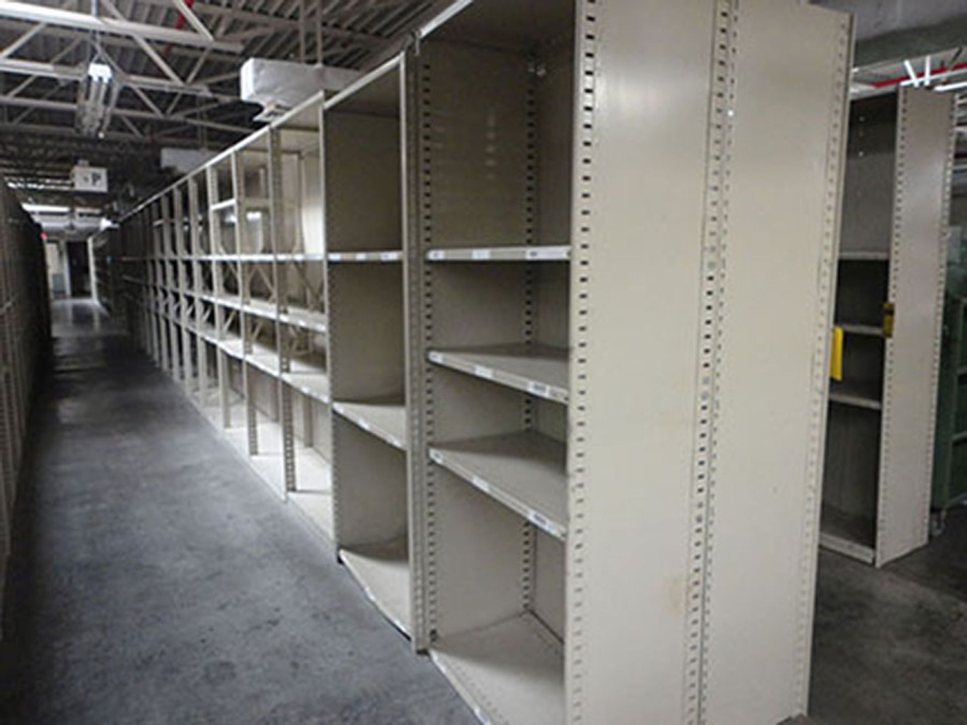 (29) SECTIONS 18'' X 36'' X 84'' HIGH HALLOWELL CLIP STYLE STEEL SHELVING - Image 5 of 5