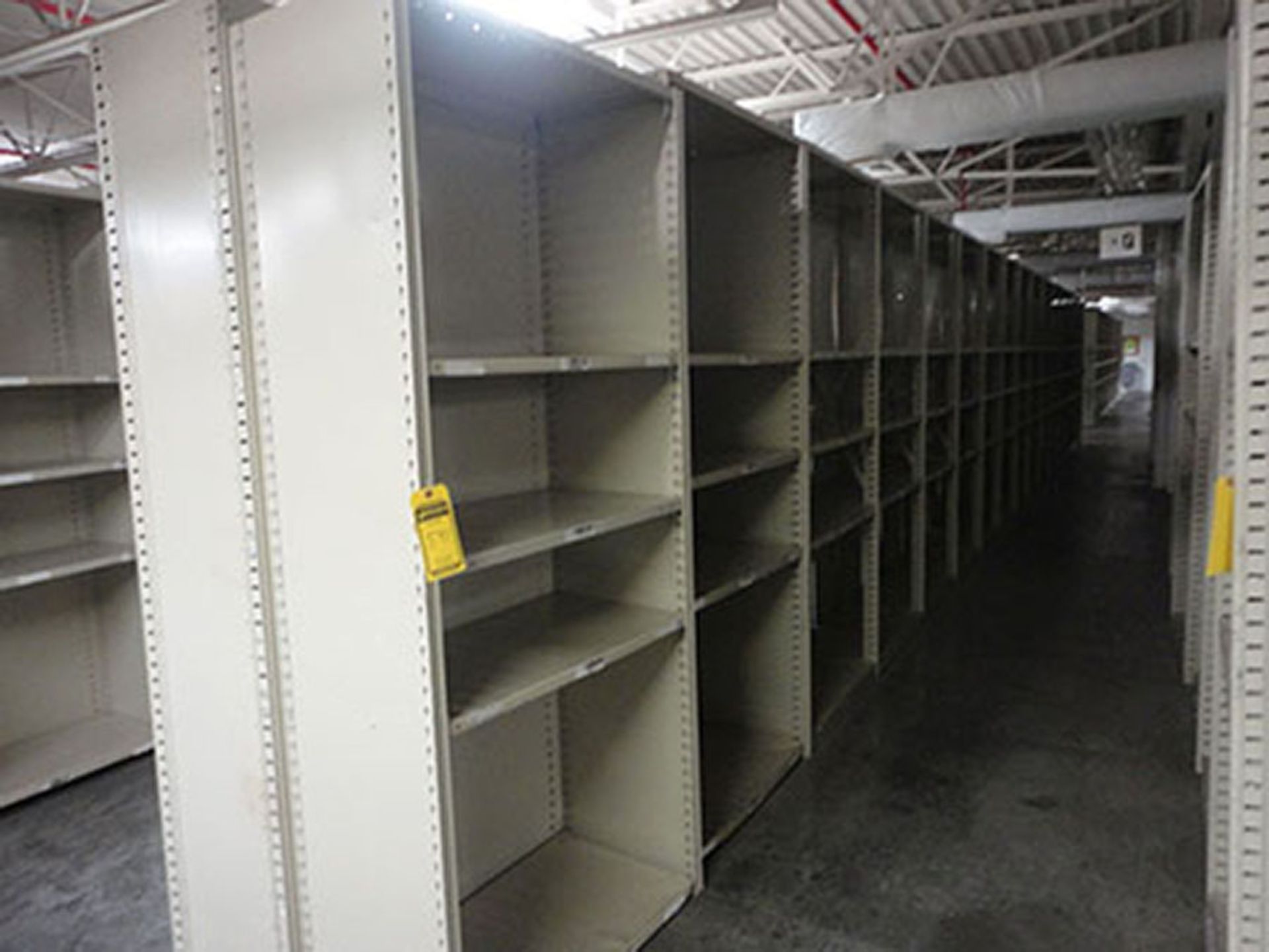 (29) SECTIONS 18'' X 36'' X 84'' HIGH HALLOWELL CLIP STYLE STEEL SHELVING - Image 4 of 5