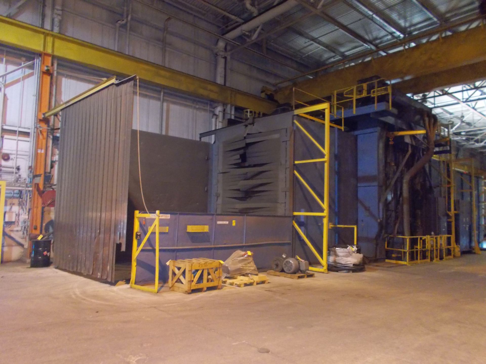 CARBORUNDUM PANGBORN PE5-1635 VERTICAL PLATE BLAST CLEANSER; 12' W X 16' H OPENING, (16) SHOT - Image 4 of 11