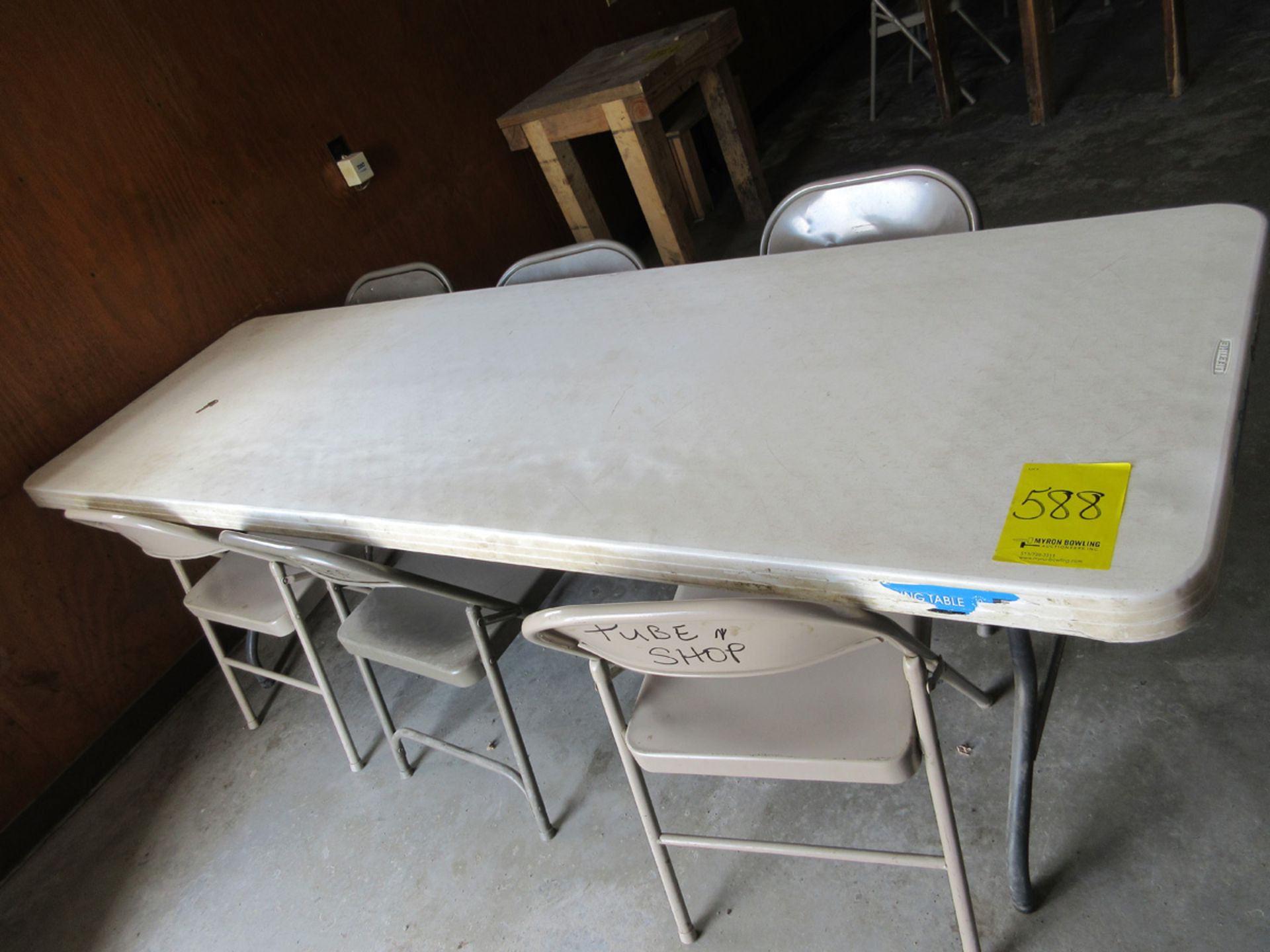 BREAKROOM TABLES & CHAIRS: (6) FOLDING TABLES, (APPROX. 25) FOLDING CHAIRS, AND OTHERS