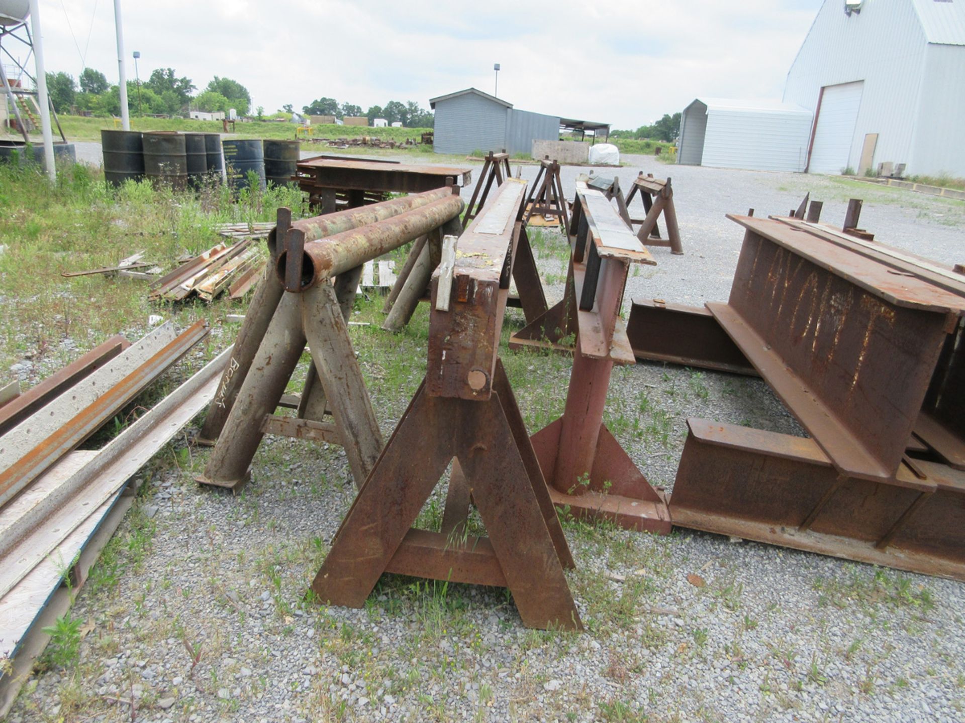 LARGE QUANTITY OF SCRAP STEEL, SAWHORSES, ETC. - Image 2 of 3