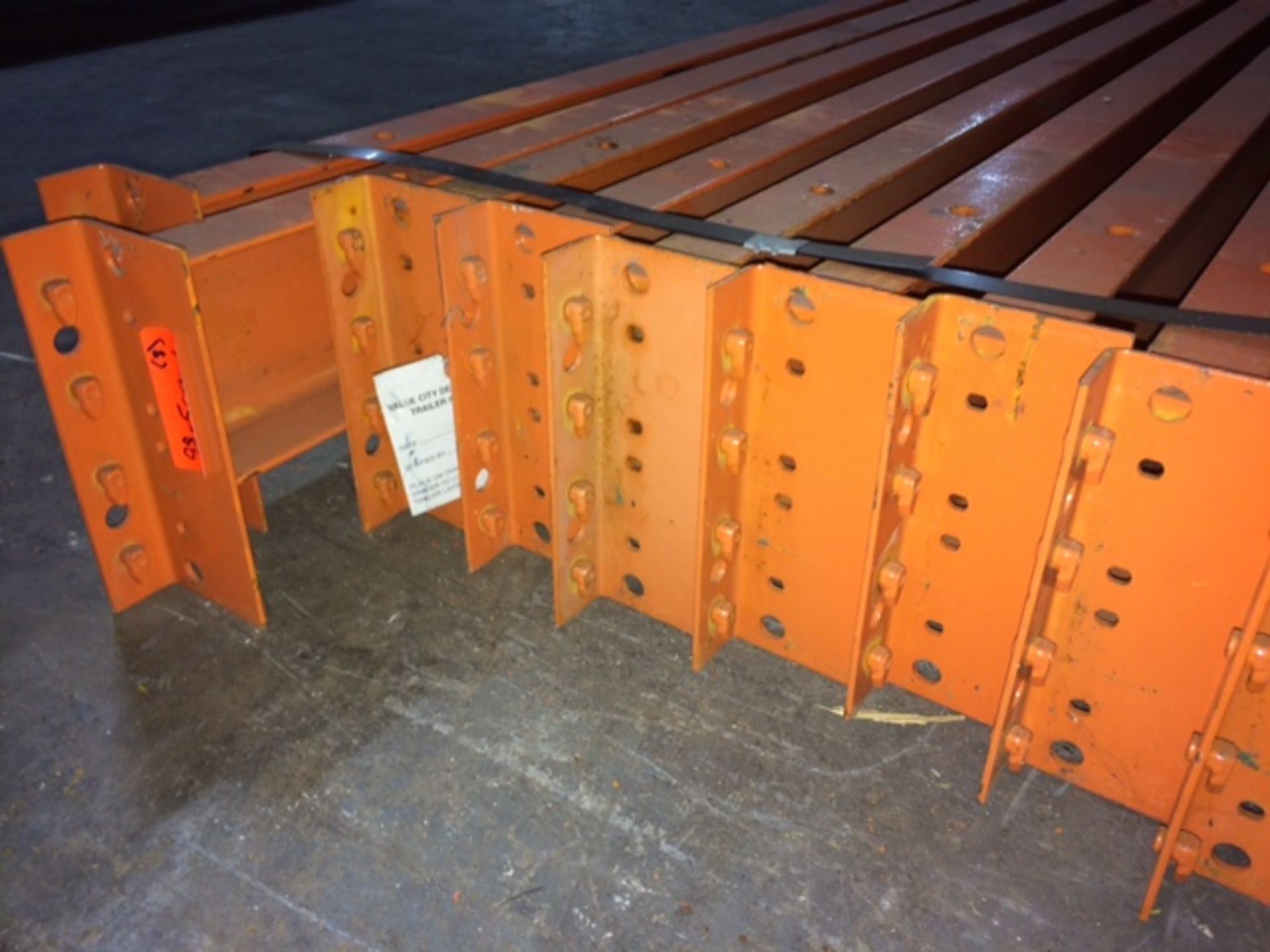 BEAMS: TEARDROP PALLET RACK: 98'' X 5'': C-CHANNEL: ORANGE (X8) - Image 2 of 2