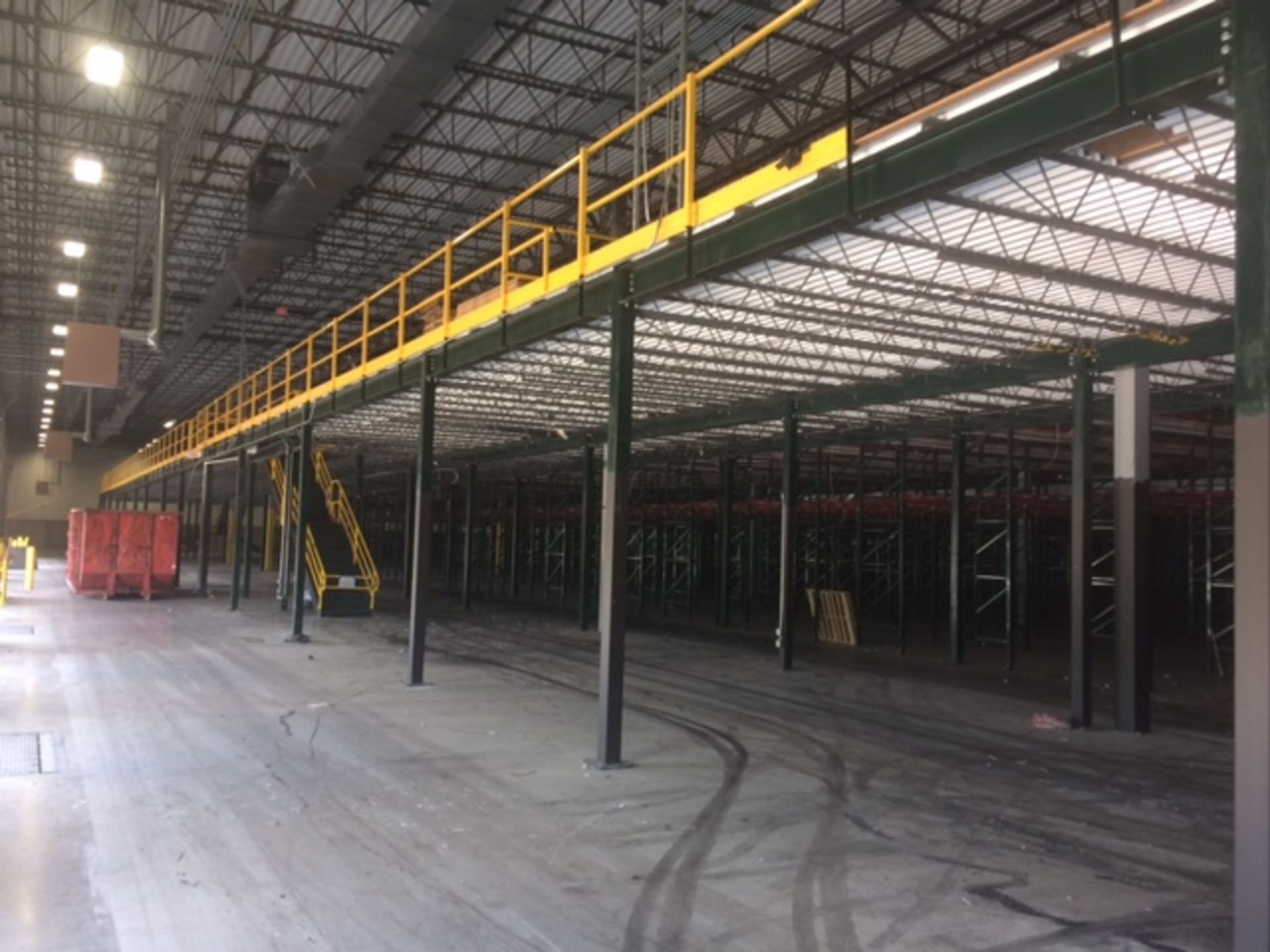 MEZZANINE, CLEAR SPAN SYSTEM, 6,380 SQ. FT. 290'L X 22'W X 14'H - INCLUDES (1) STAIR CASE. SEE