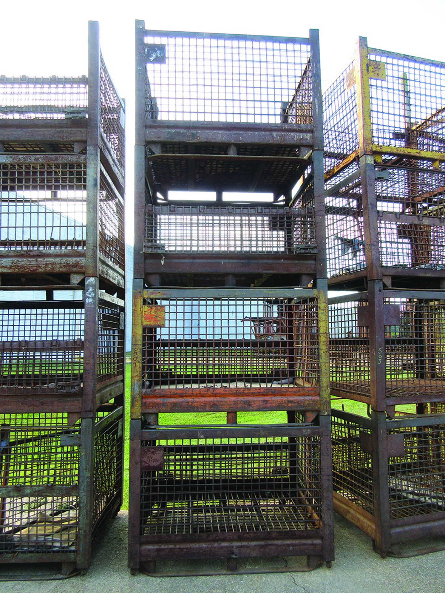44'' X 54'' X 32''D HD STACKABLE WIRE BASKETS (X4)