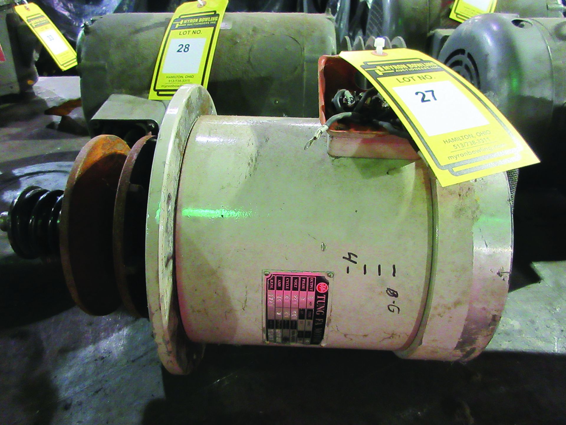 TUNG FA 5 HP MOTOR, 1720 RPM, S/N 55143