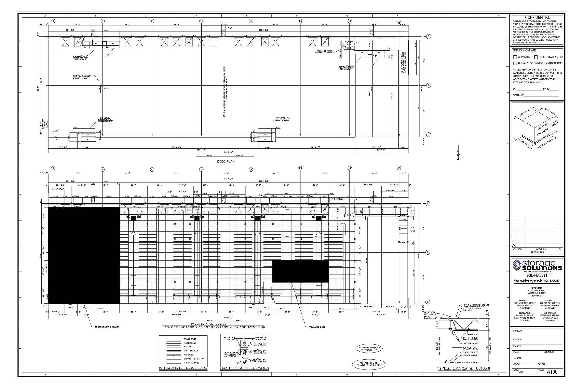 MEZZANINE = TOP OF DECK: 202 1/4'', CLEAR HEIGHT: 167 7/8'', APPROXIMATE ORIGINAL SIZE: 99'3'' X - Image 9 of 9