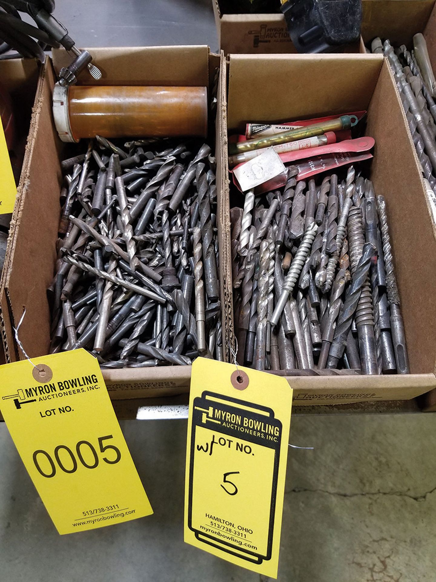 (2) BOXES OF CONCRETE DRILL BITS, WOOD, AND HAMMER DRILL BITS