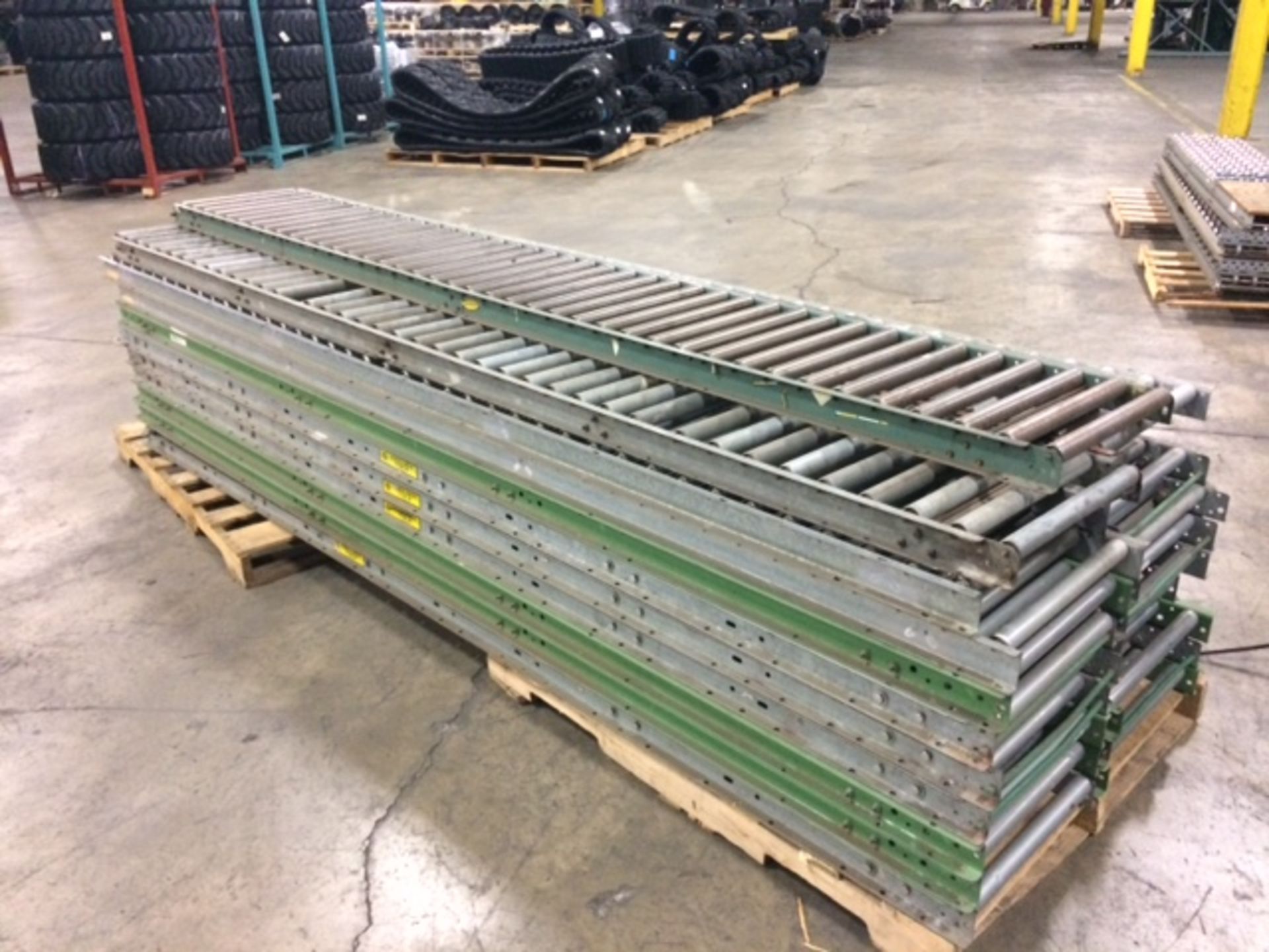 GRAVITY ROLLER CONVEYOR - 92 TOTAL LINEAR FEET - (8) 120" (1) 60" (1) 84" (X10)