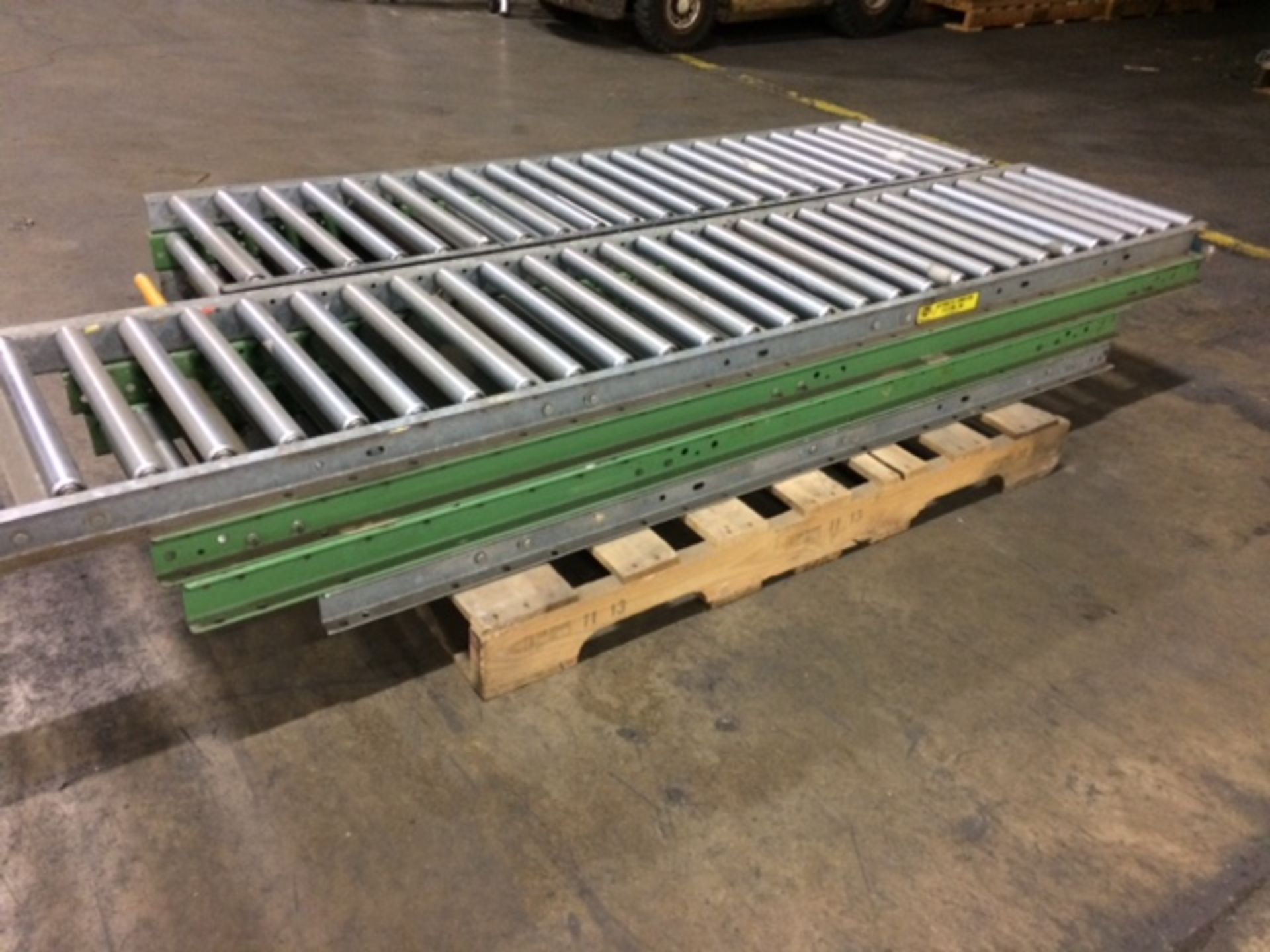 GRAVITY ROLLER CONVEYOR 59 TOTAL LINEAR FEET - 18"W 1.5" ROLLERS 3" O.C. - (6) 60" (1) 84" (2)