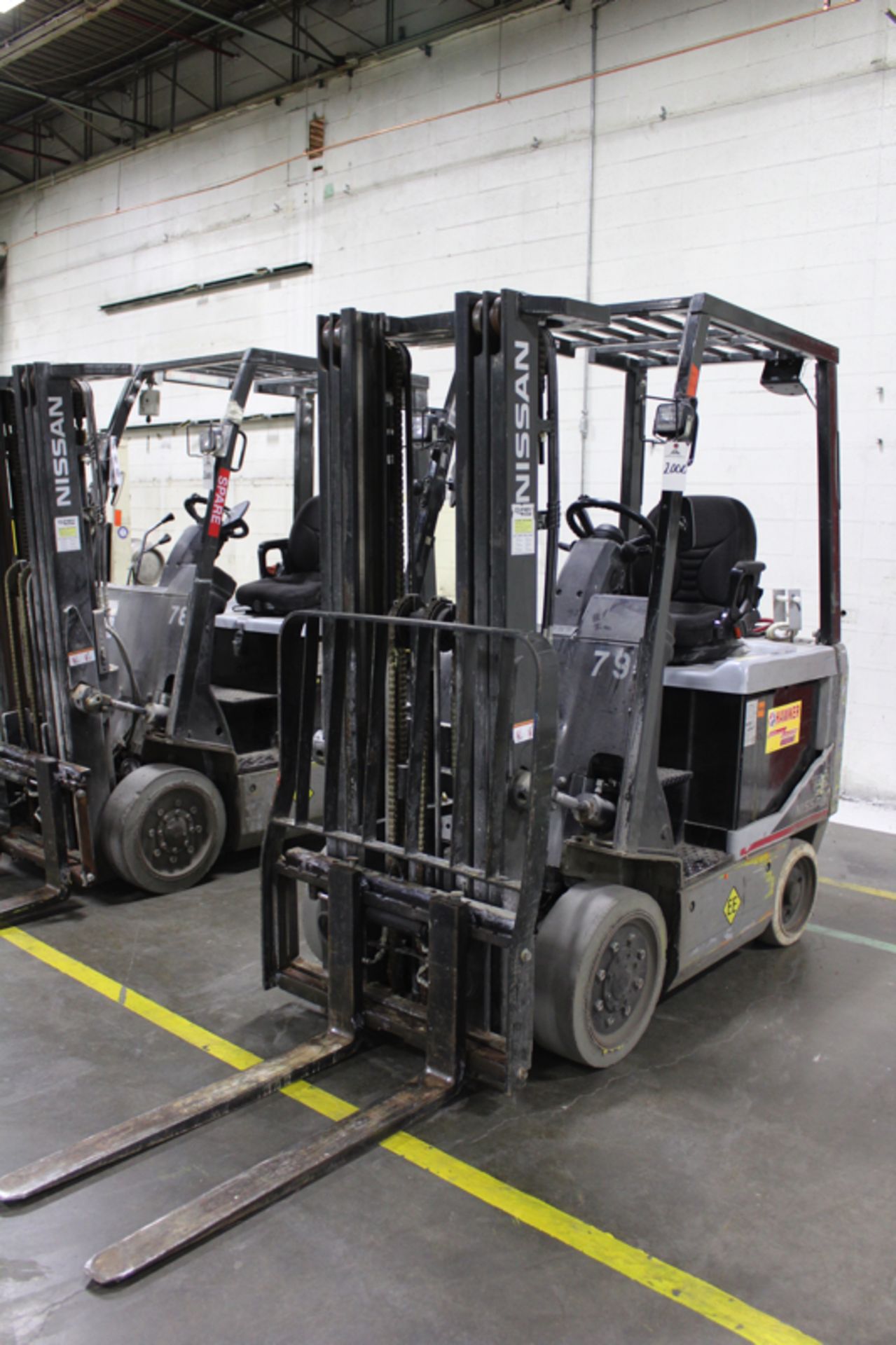 Nissan Electric Forklift, 4000 lb. Capacity, Type EE, Side Shift, M# MCP1B2L25E, S/N CP1B2E-