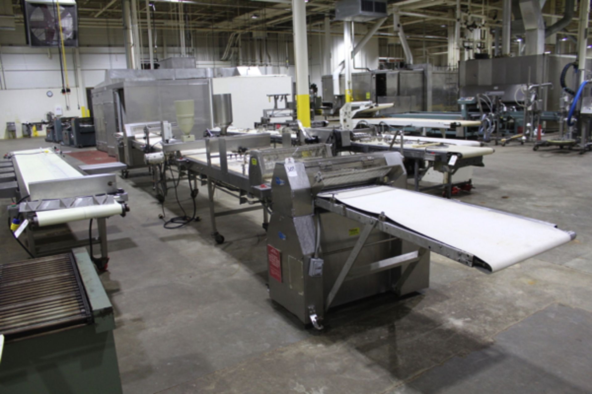Moline Machinery Pastry Prep Conveyor, M# EDU-24, S/N EDU-95-628, 24" X 30' Belt, W/Reversible