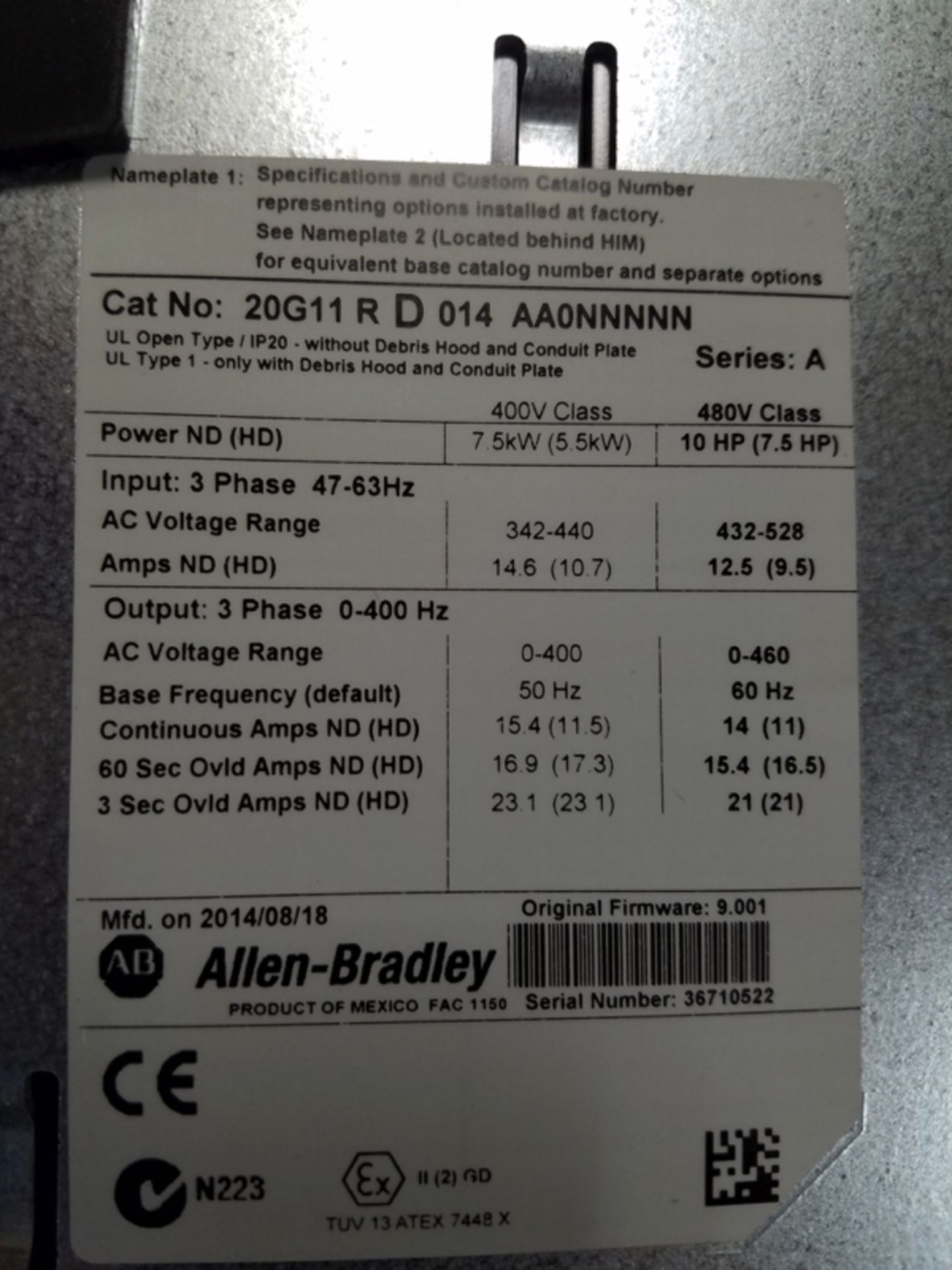 Lot of (3) Allen Bradley 755 VFD's | Location: Oven/Mixing Room | Rigging Price: Buyer May Hand - Image 3 of 4