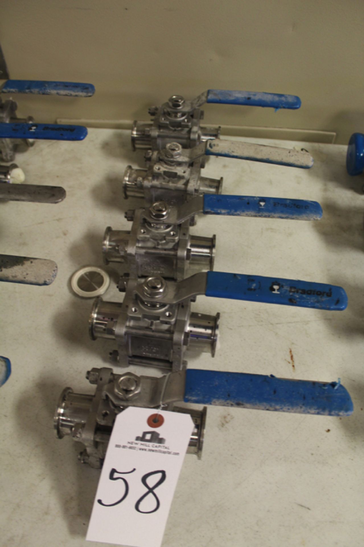 Lot of (5) Sanitary Ball Valves | Location: Oven/Mixing Room | Rigging Price: Buyer May Hand Carry