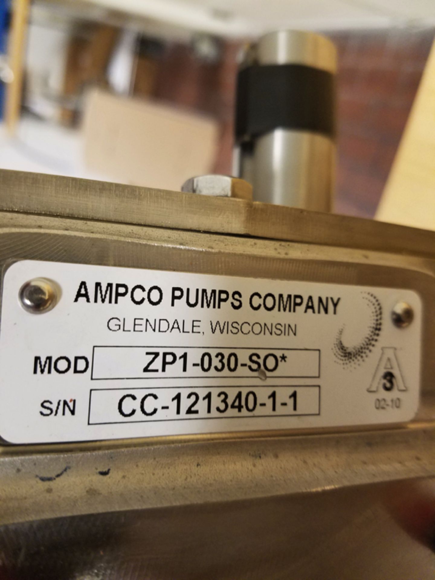 Ampco Positive Displacement Pump, M# CC-121340-1-1 | Location: Oven/Mixing Room | Rigging Price: - Image 2 of 2