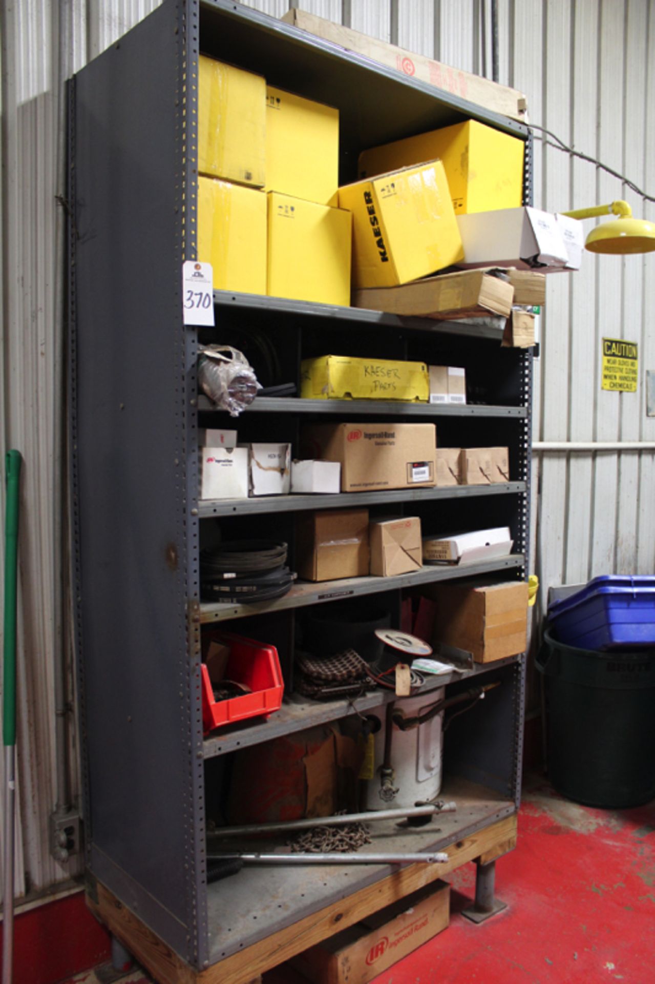 Storage Shelf W/ Contents | Location: Compressor Room | Rigging Price: Buyer May Hand Carry BY