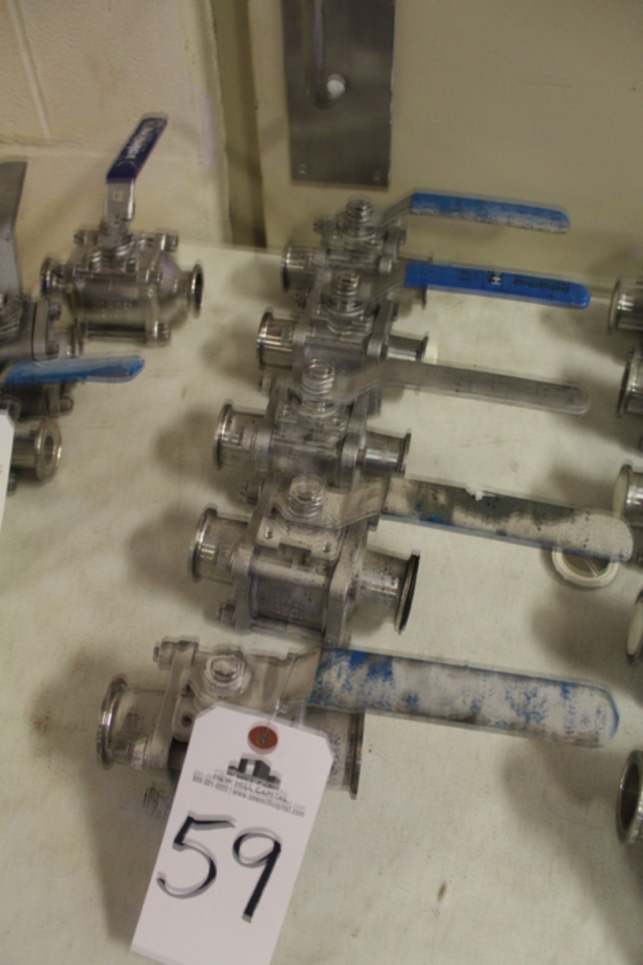 Lot of (5) Sanitary Ball Valves | Location: Oven/Mixing Room | Rigging Price: Buyer May Hand Carry