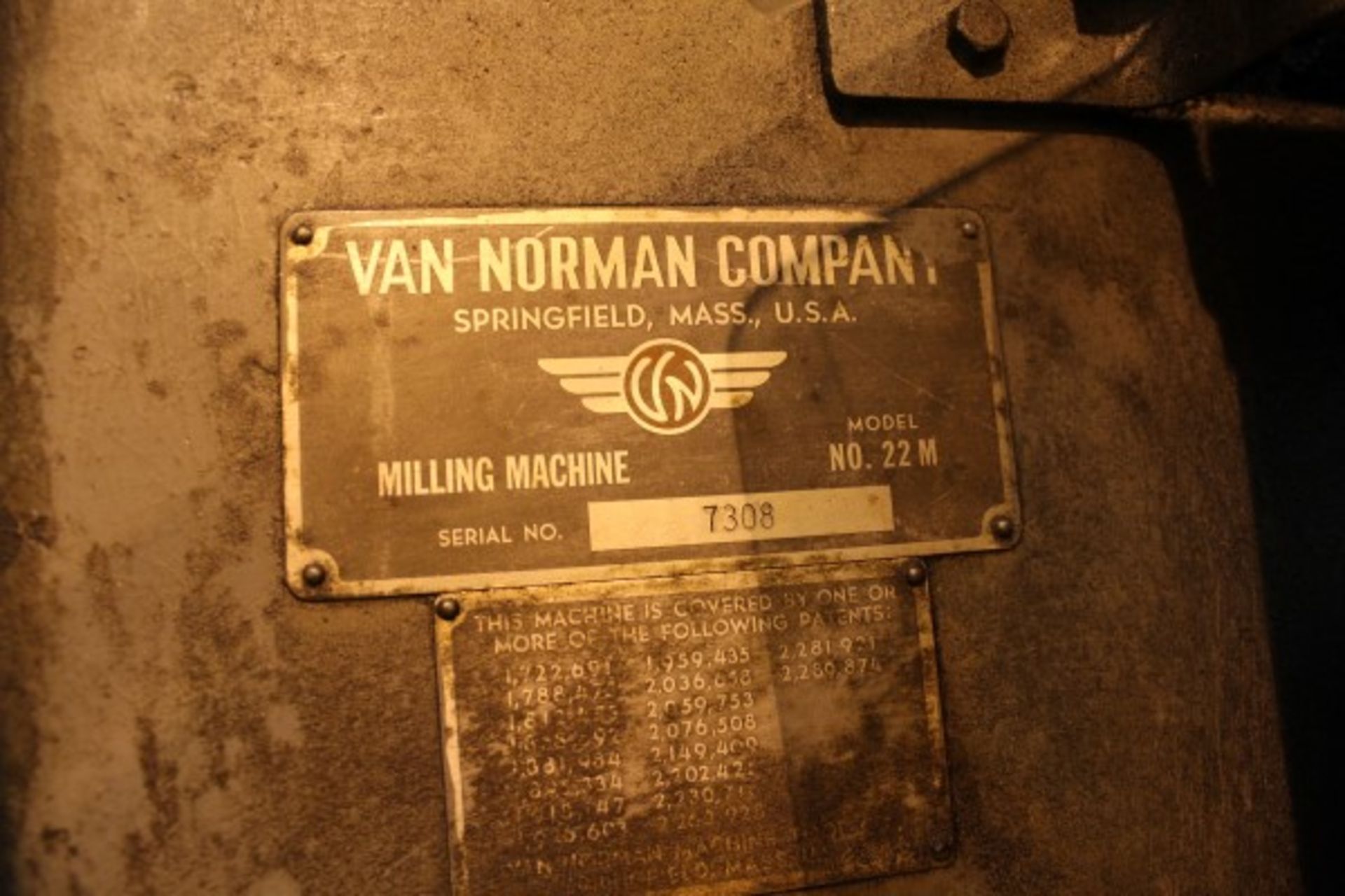 Van Norman 10" X 50" Universal Milling Machine, M# 22M, S/N 7308 | Location: PM3 2nd Floor Machine - Image 2 of 3