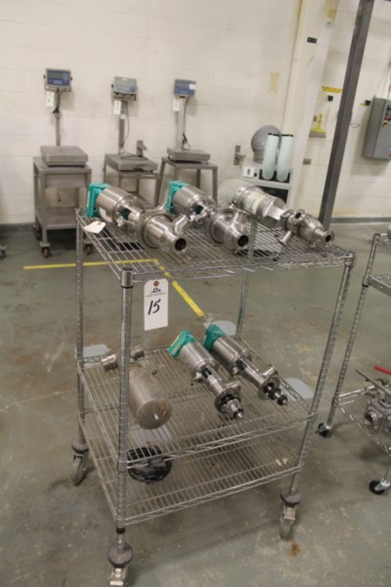 Lot of Actuator Valves, W/ Shelf | Location: Cookie Line | Rigging Price: Buyer May Hand Carry or