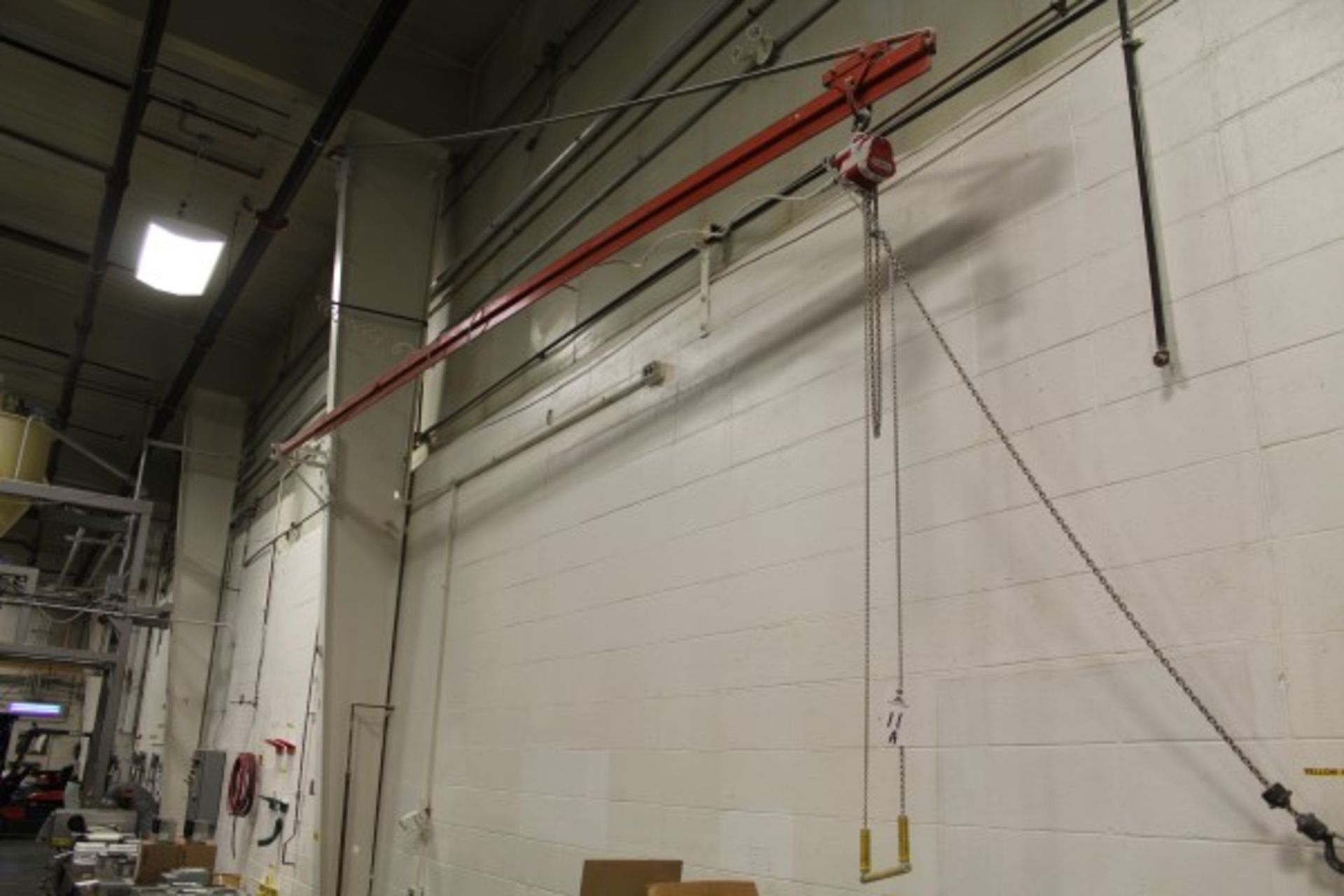 Aro 300 Lb. Air Hoist W/ 20' Wall Mounted Jib | Location: Cookie Line | Rigging Price: $50