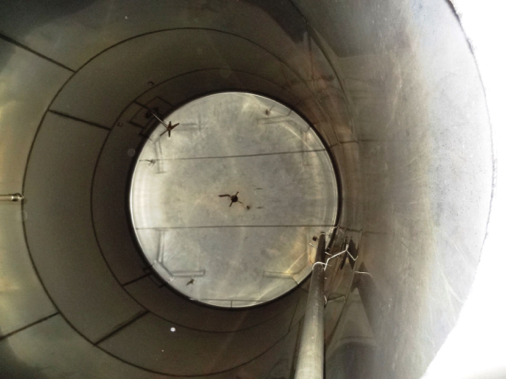 15,100 Gallon SS Vertical Agitated Tank, Dome Top, Dish Bottom, Side Bottom Agitator, Top Manway - - Image 8 of 11